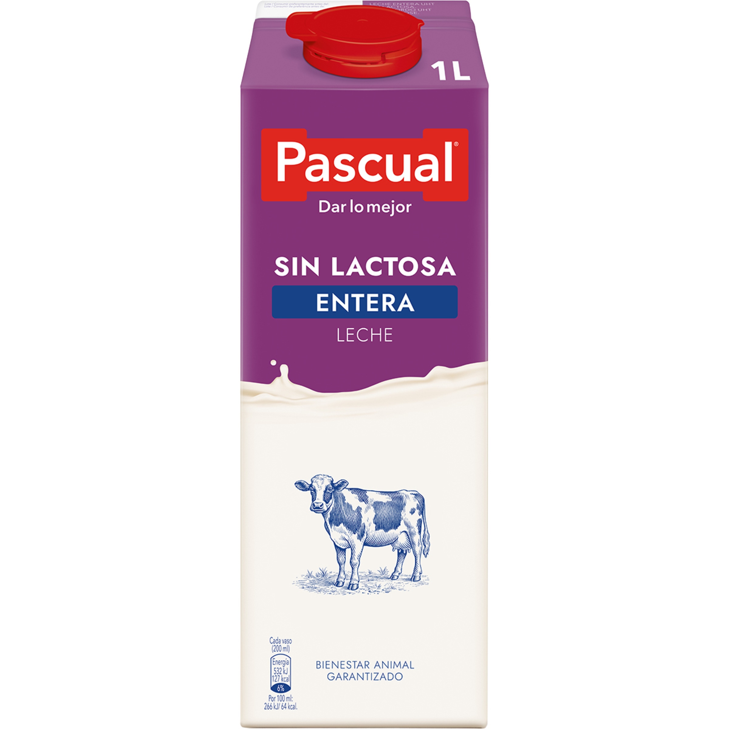 Leche entera sin lactosa brik 1 l