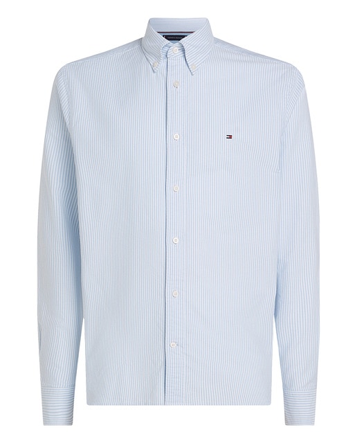 Imagem 0 de Camisa Oxford com Estampado às Riscas Tamanhos Grandes