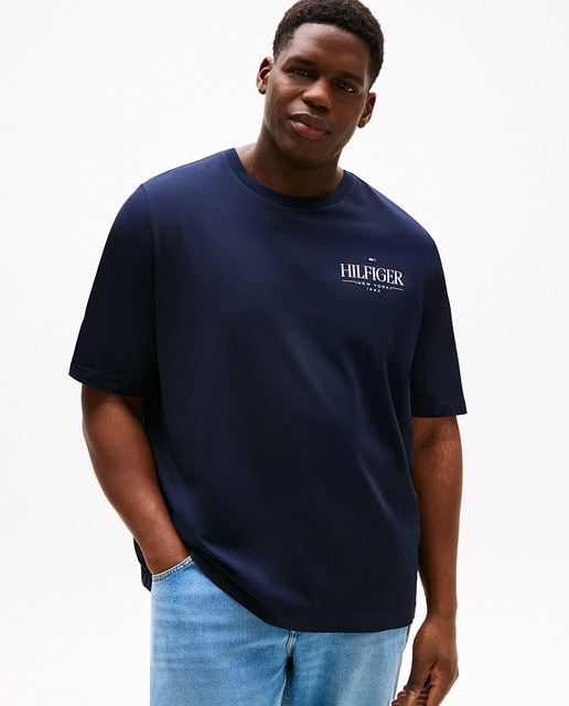 Imagem 0 de T-shirt de Manga Curta com Branding Combinado Tamanhos Grandes