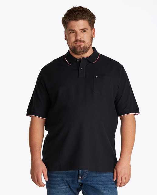 Imagen 0 de Polo de caballero en piqué manga corta con bolsillo tallas grandes