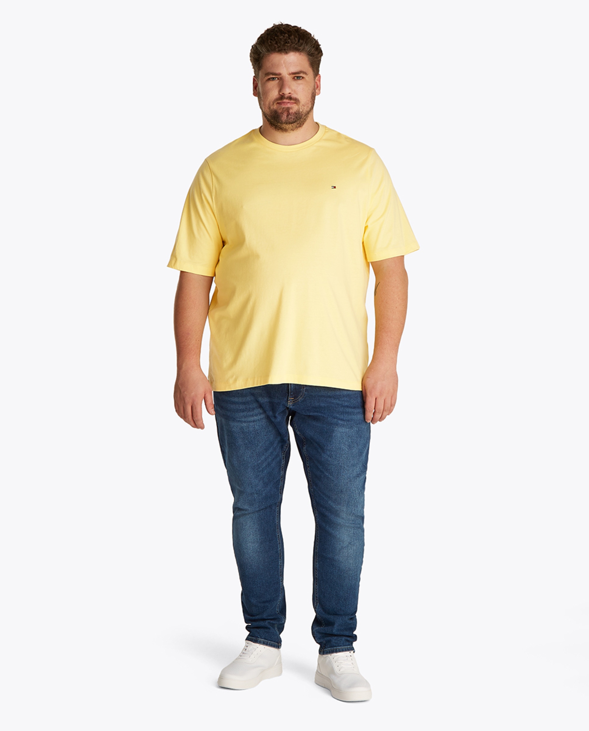 T-shirt com Bandeira Bordada Tamanhos Grandes Amarelo-6