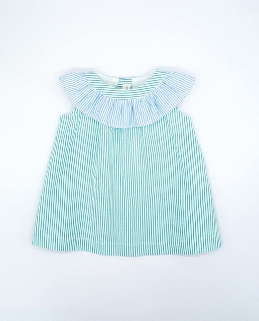 Imagen 0 de Vestido con maxivolante en cuello