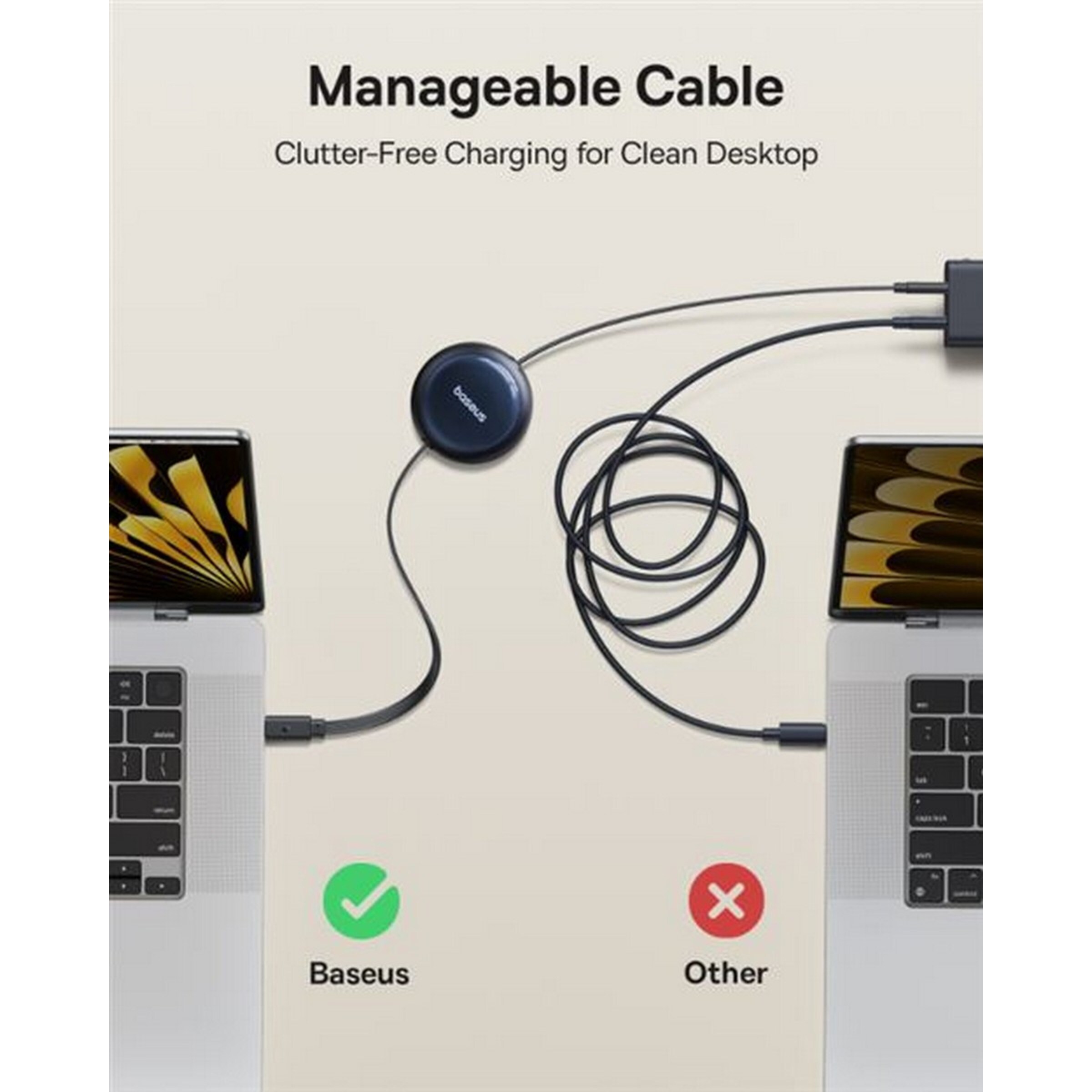 Cabo Compacto Baseus-Nomos de Carga Rápida USB-C a USB-C 100W 1,5m - Preto 9