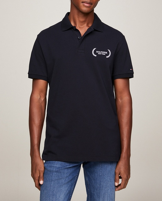 Imagen 0 de Polo de manga corta con branding de laurel a contraste de color