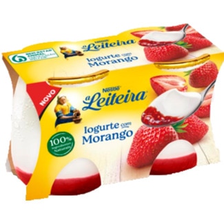 Iogurte de Morango em Vidro Pack 2 unidades embalagem 125 g - A Leiteira