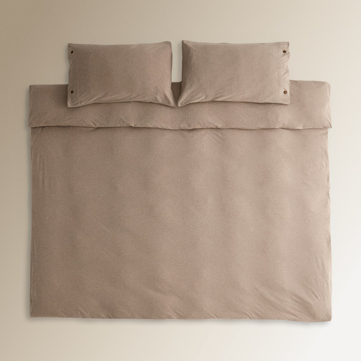 Conjunto de Capa de Edredão de Algodão Jersey New Bege-2