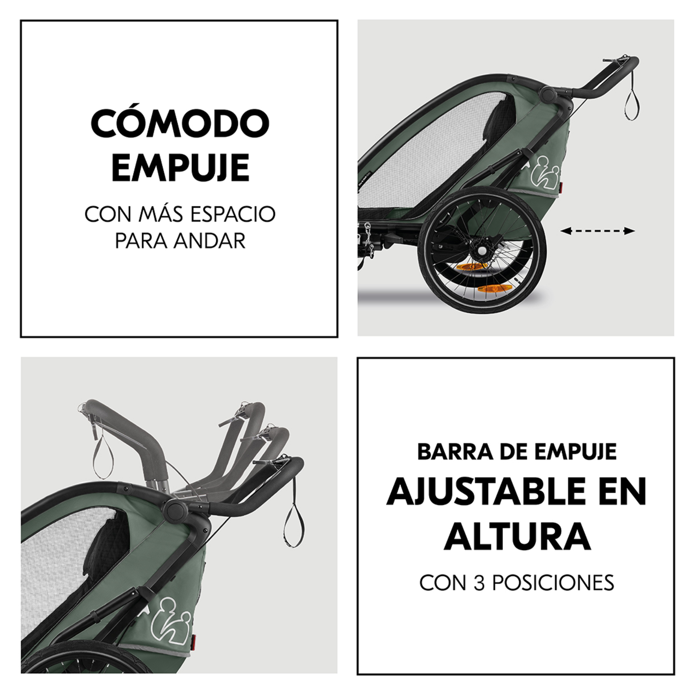 Cadeira de passeio Multifuncional Bike N Walk Duo Verde-escuro-8