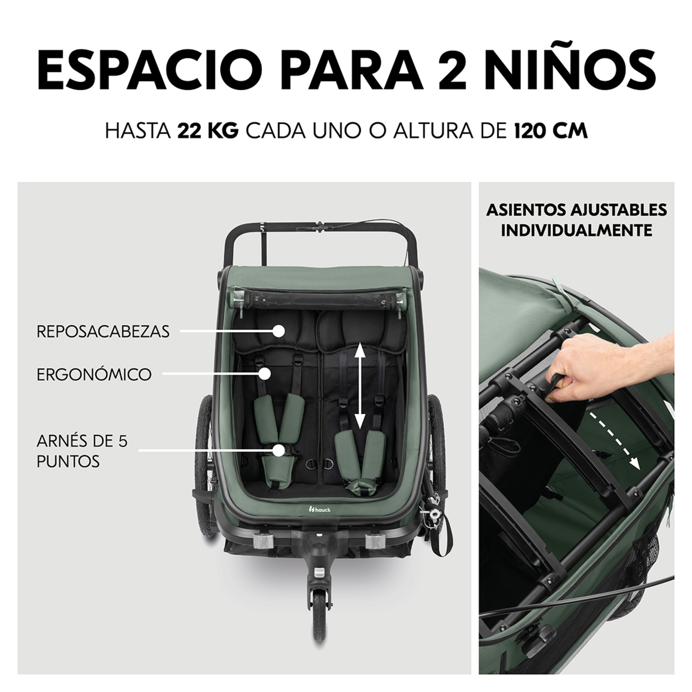 Cadeira de passeio Multifuncional Bike N Walk Duo Verde-escuro-5