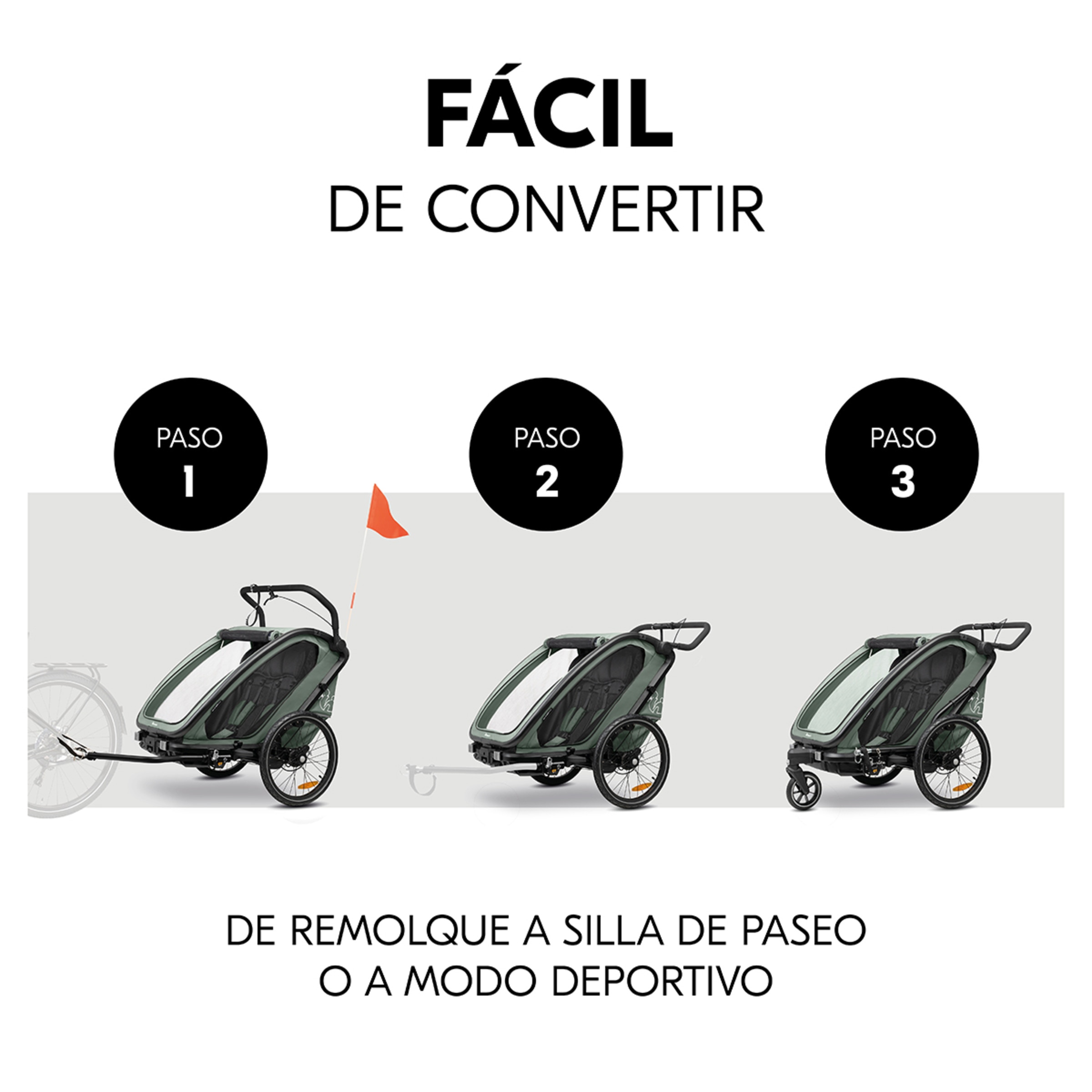 Cadeira de passeio Multifuncional Bike N Walk Duo Verde-escuro-4