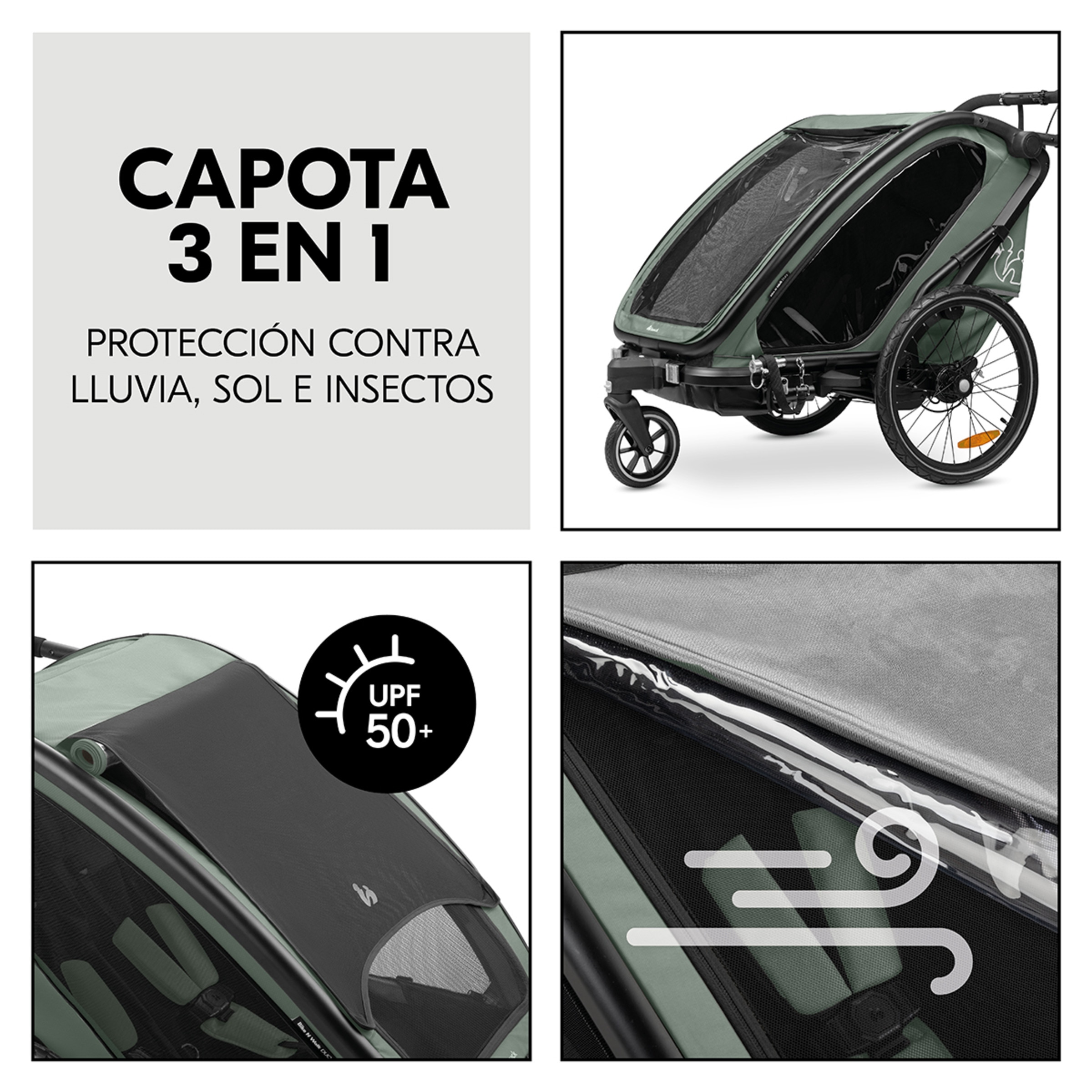 Cadeira de passeio Multifuncional Bike N Walk Duo Verde-escuro-10