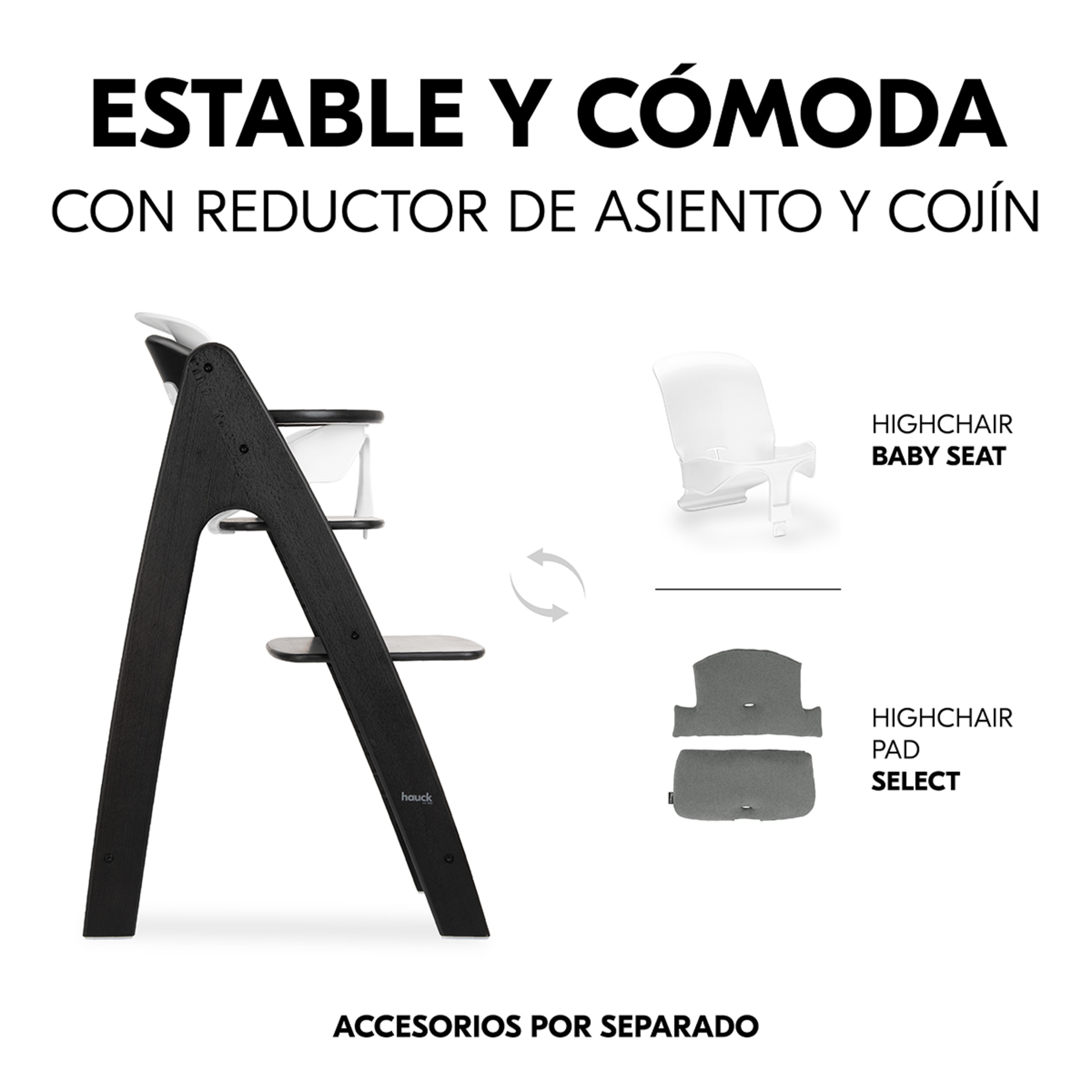 Cadeira de Refeição Evolutiva de Madeira Arketa N Play Preto-10