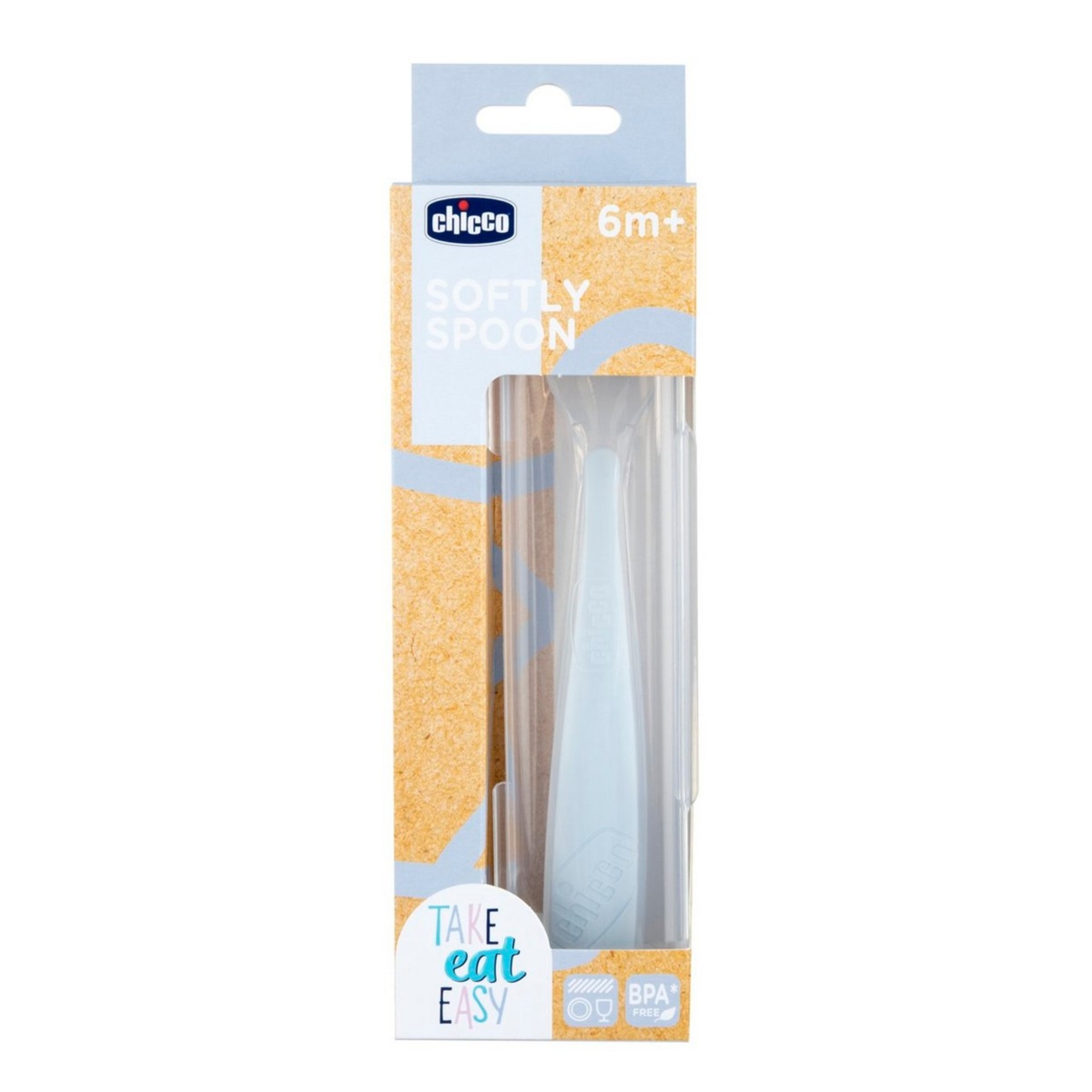 Colher de silicone macia com estojo 6m+ 4