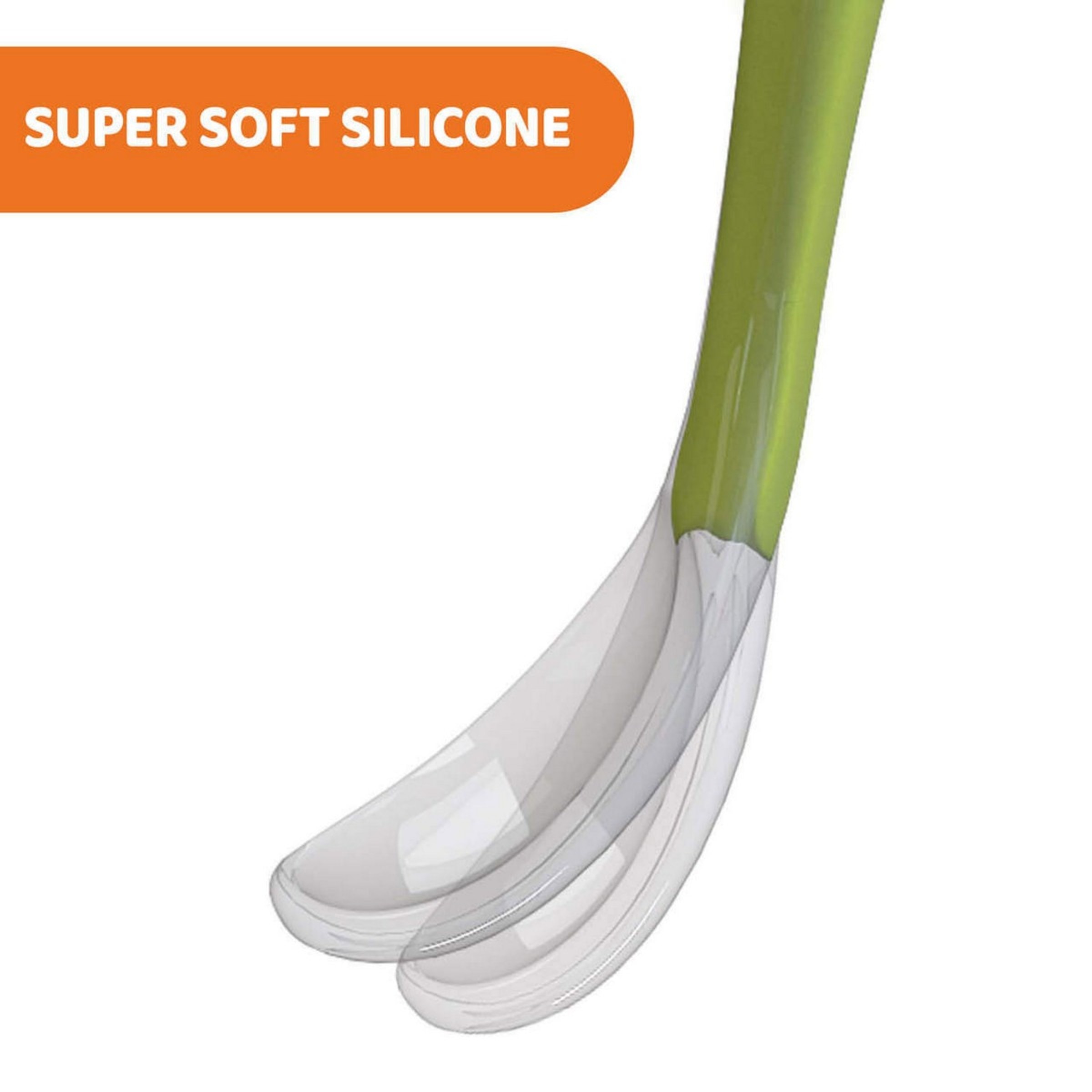 Colher de silicone macia com estojo 6m+ 3