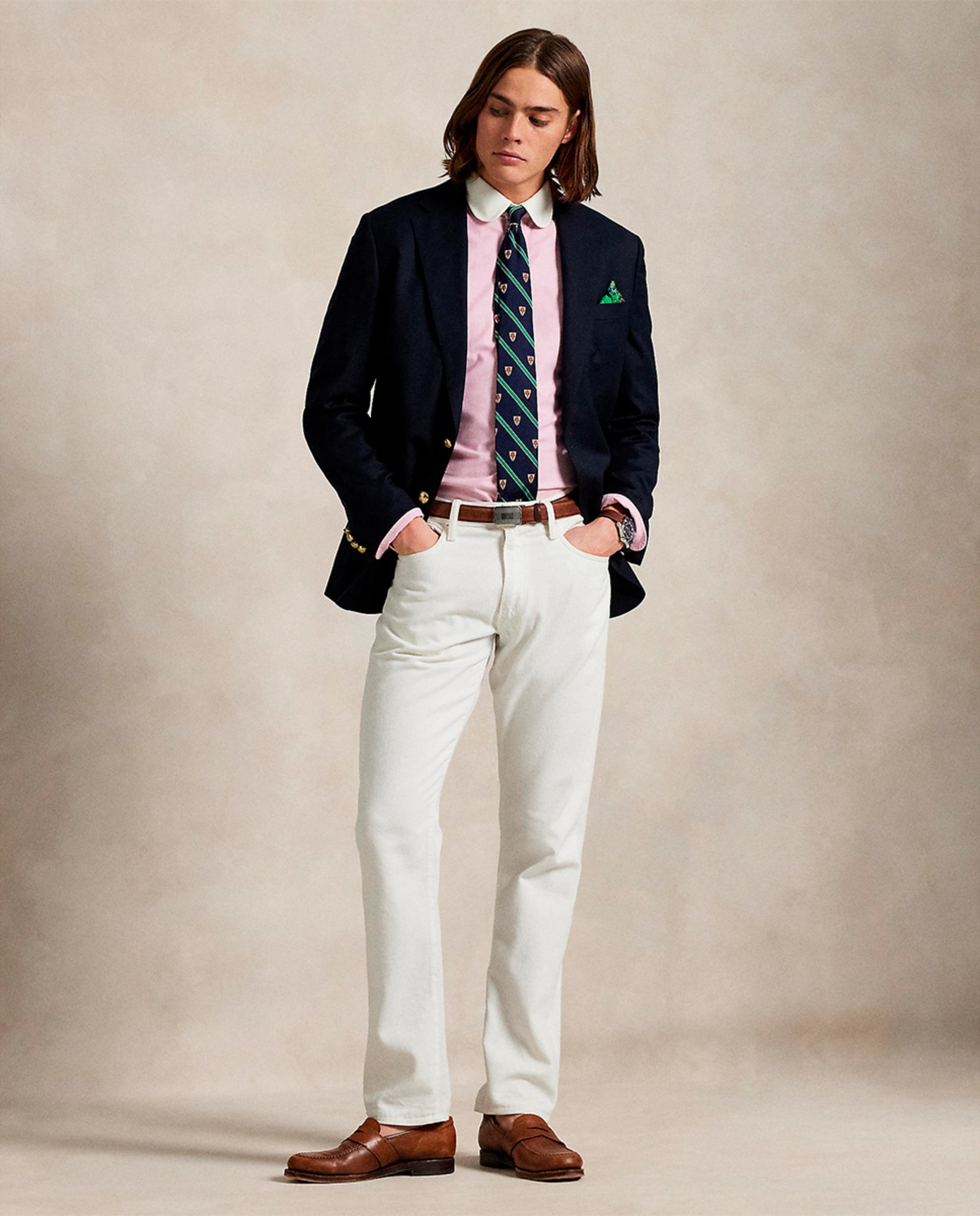 Blazer Informal de Lã Azul-marinho-7