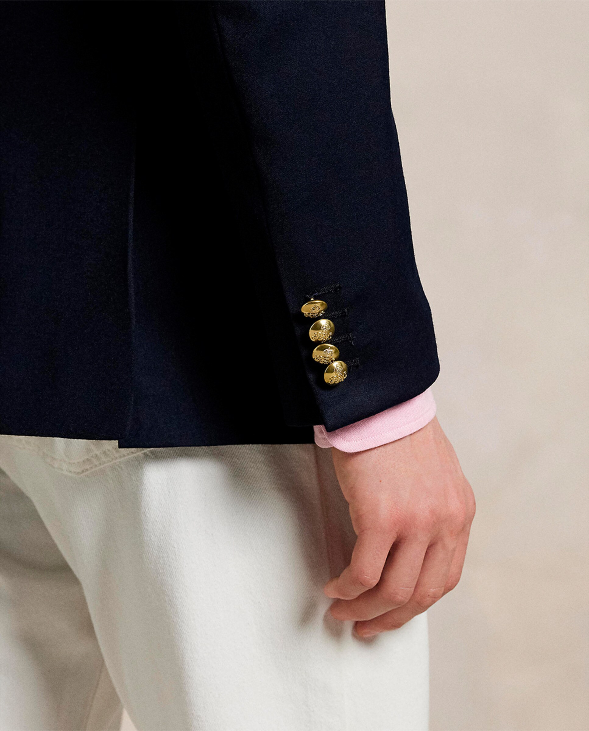 Blazer Informal de Lã Azul-marinho-5