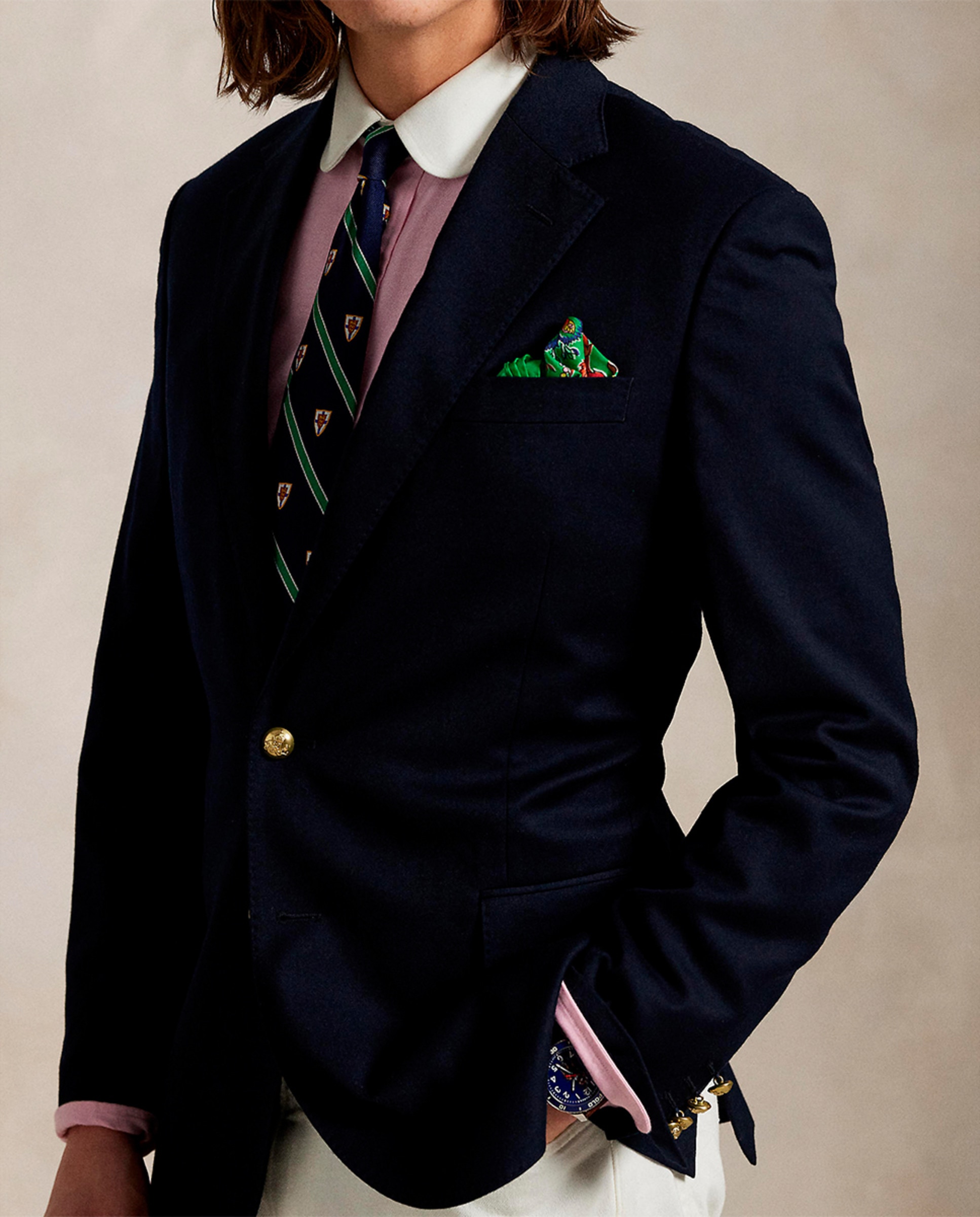 Blazer Informal de Lã Azul-marinho-4