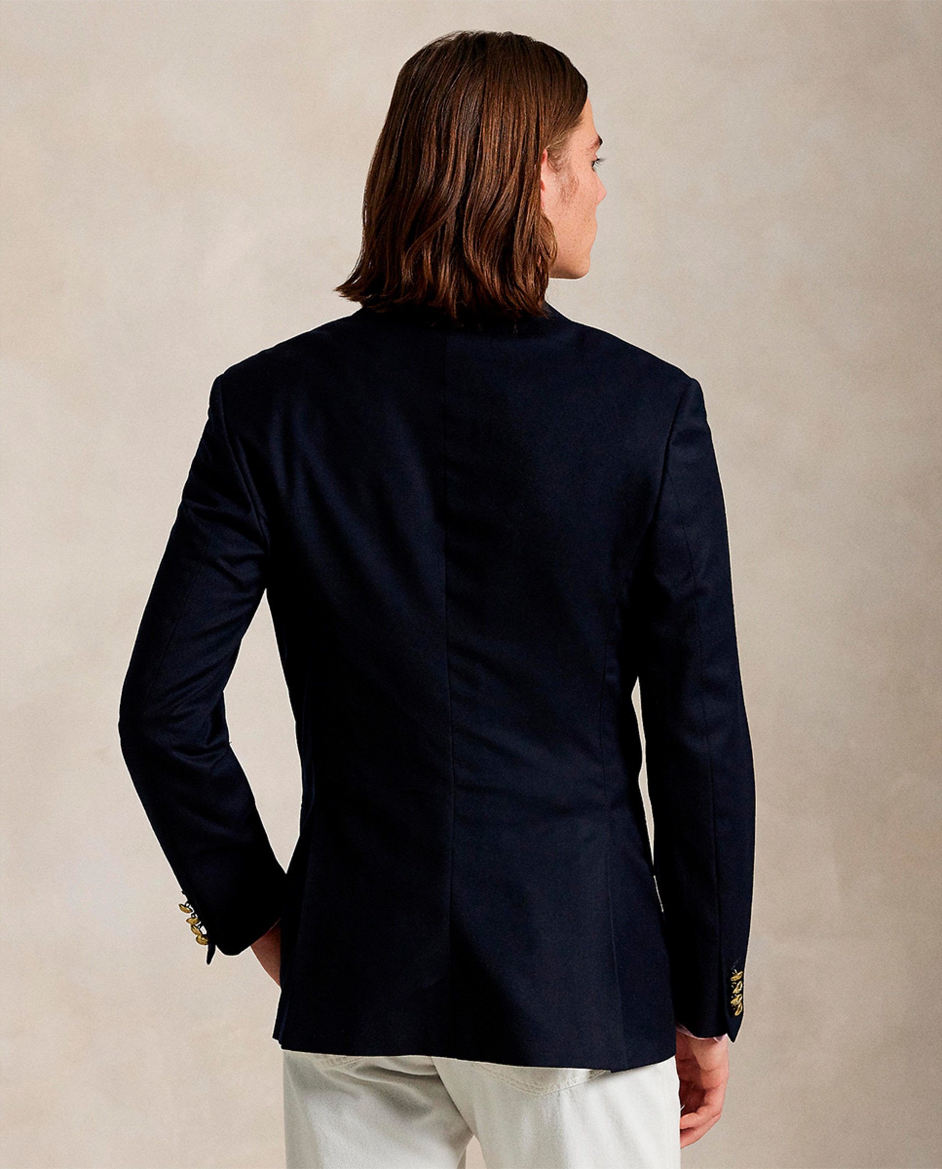 Blazer Informal de Lã Azul-marinho-3