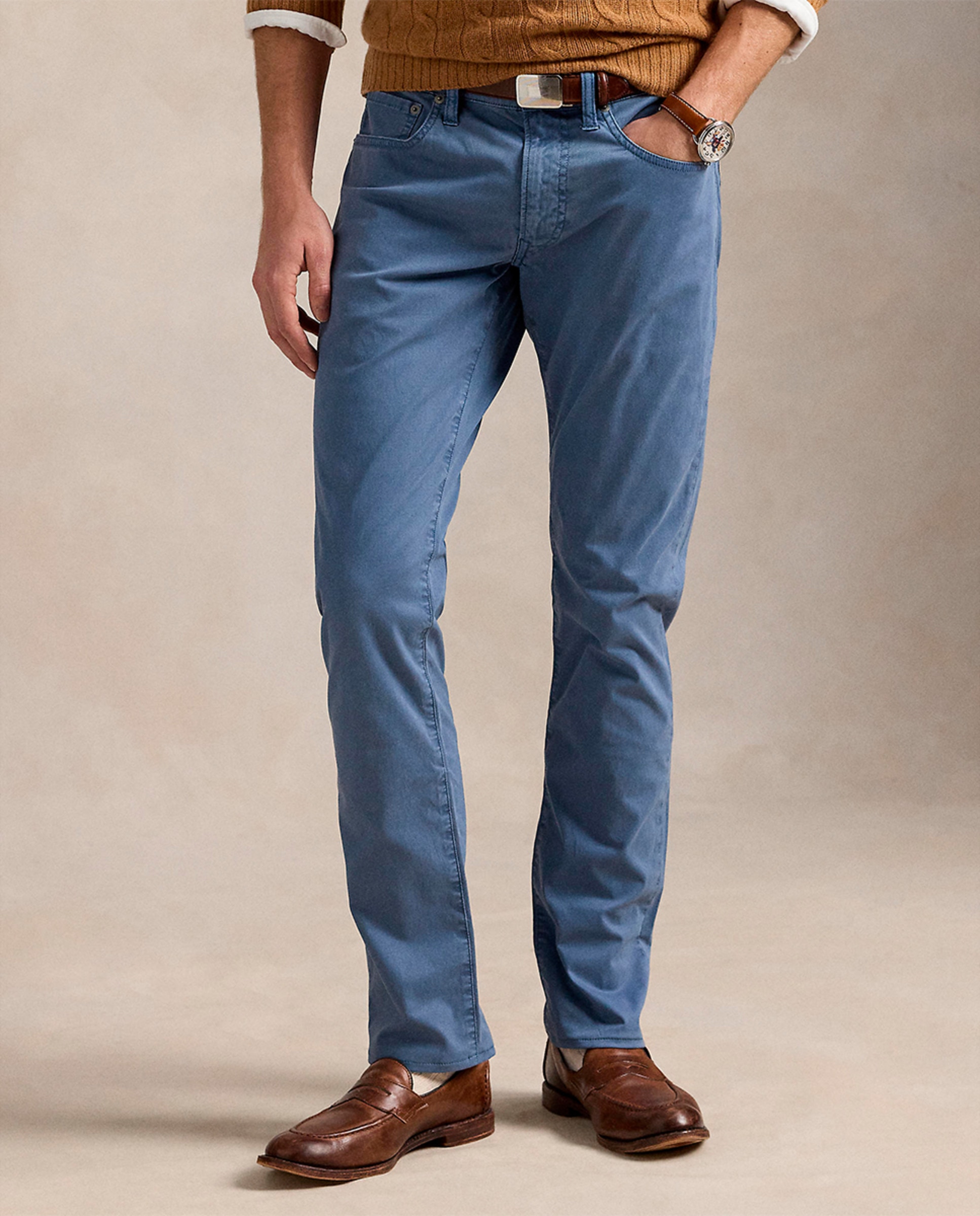 Calças Elásticas Sullivan Slim Fit Azul-porcelana-3