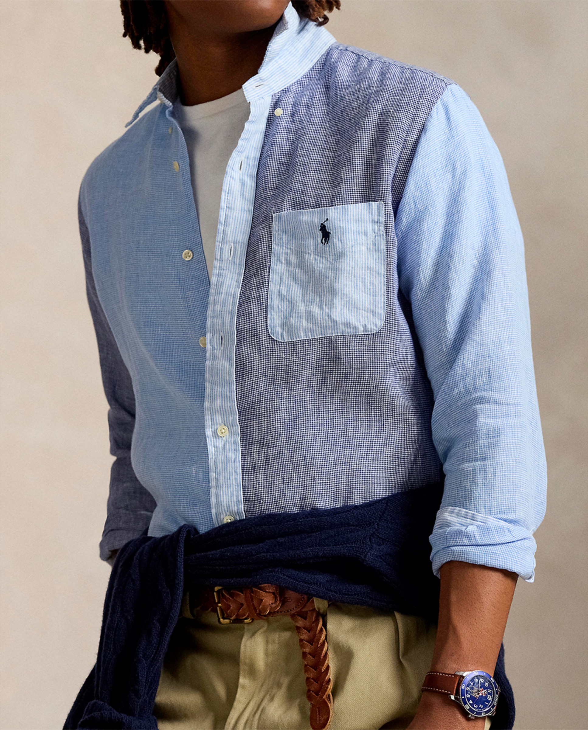 Camisa de Linho Fun Classic fit Azul-4