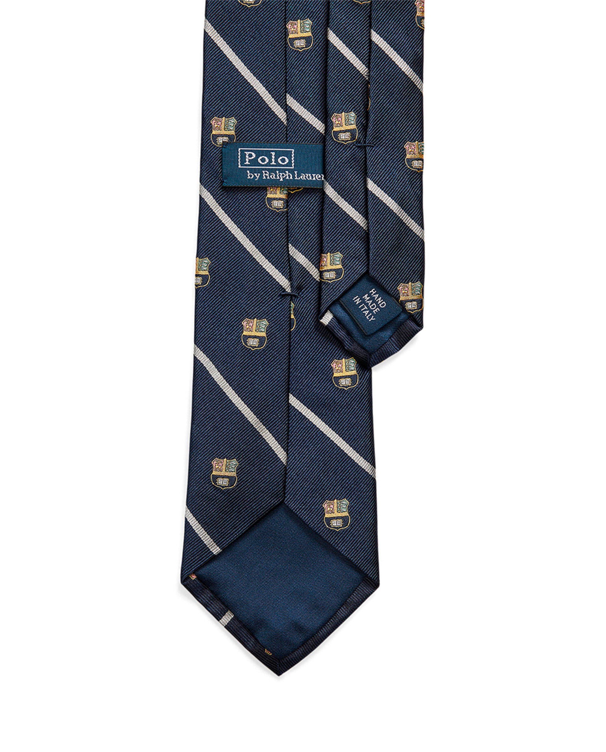 Gravata de Seda Repp às Riscas Azul-marinho-2