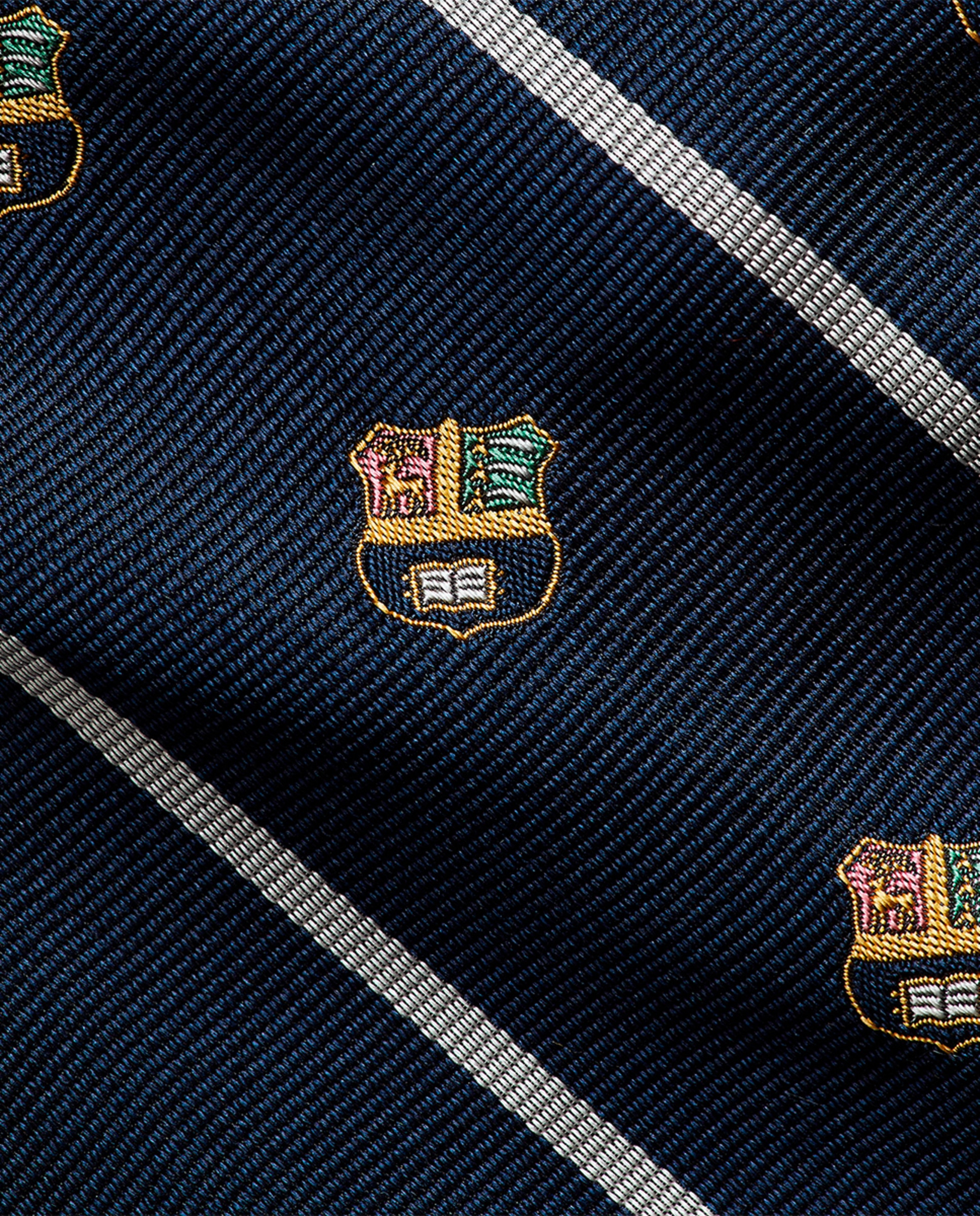 Gravata de Seda Repp às Riscas Azul-marinho-3