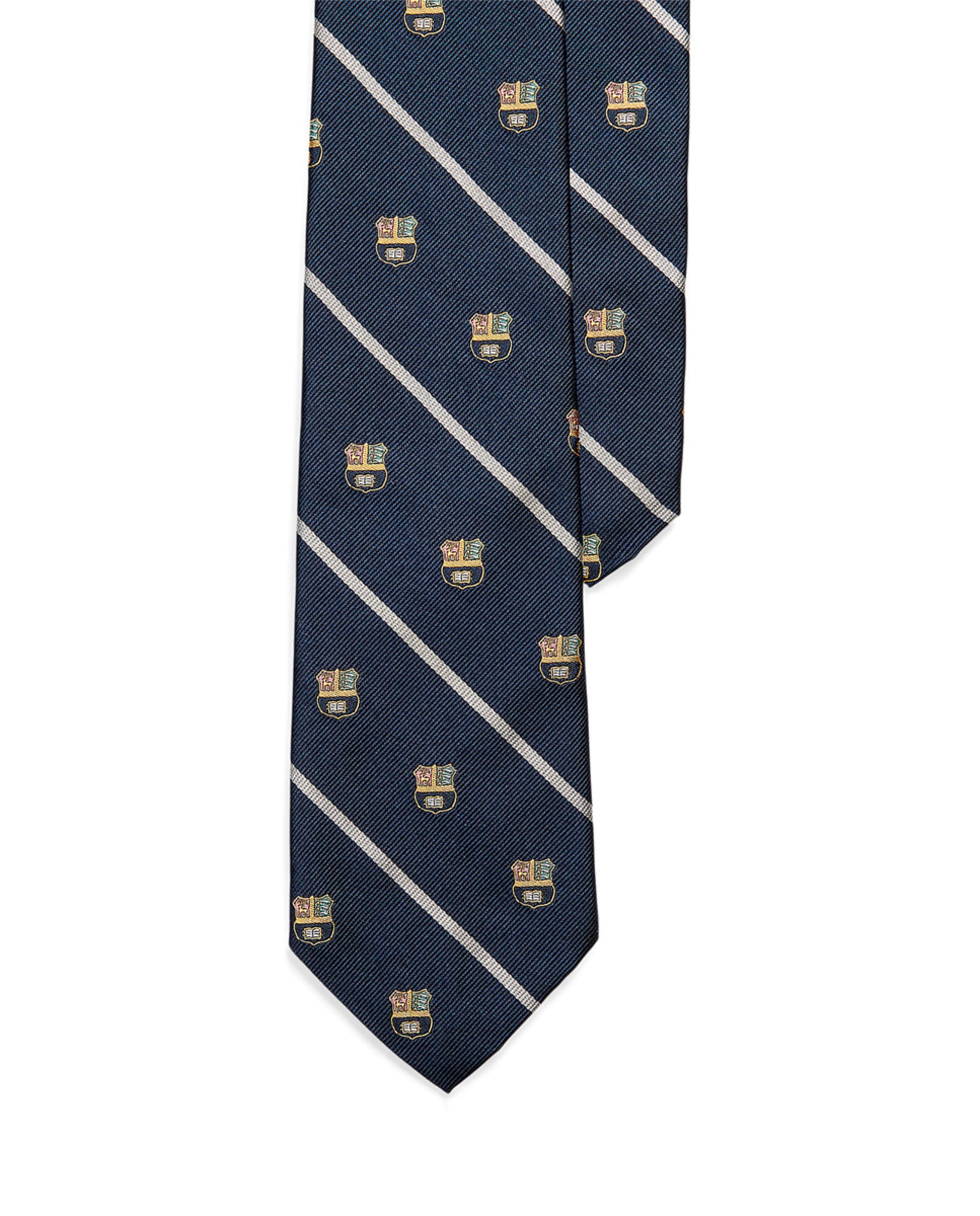 Gravata de Seda Repp às Riscas Azul-marinho-1