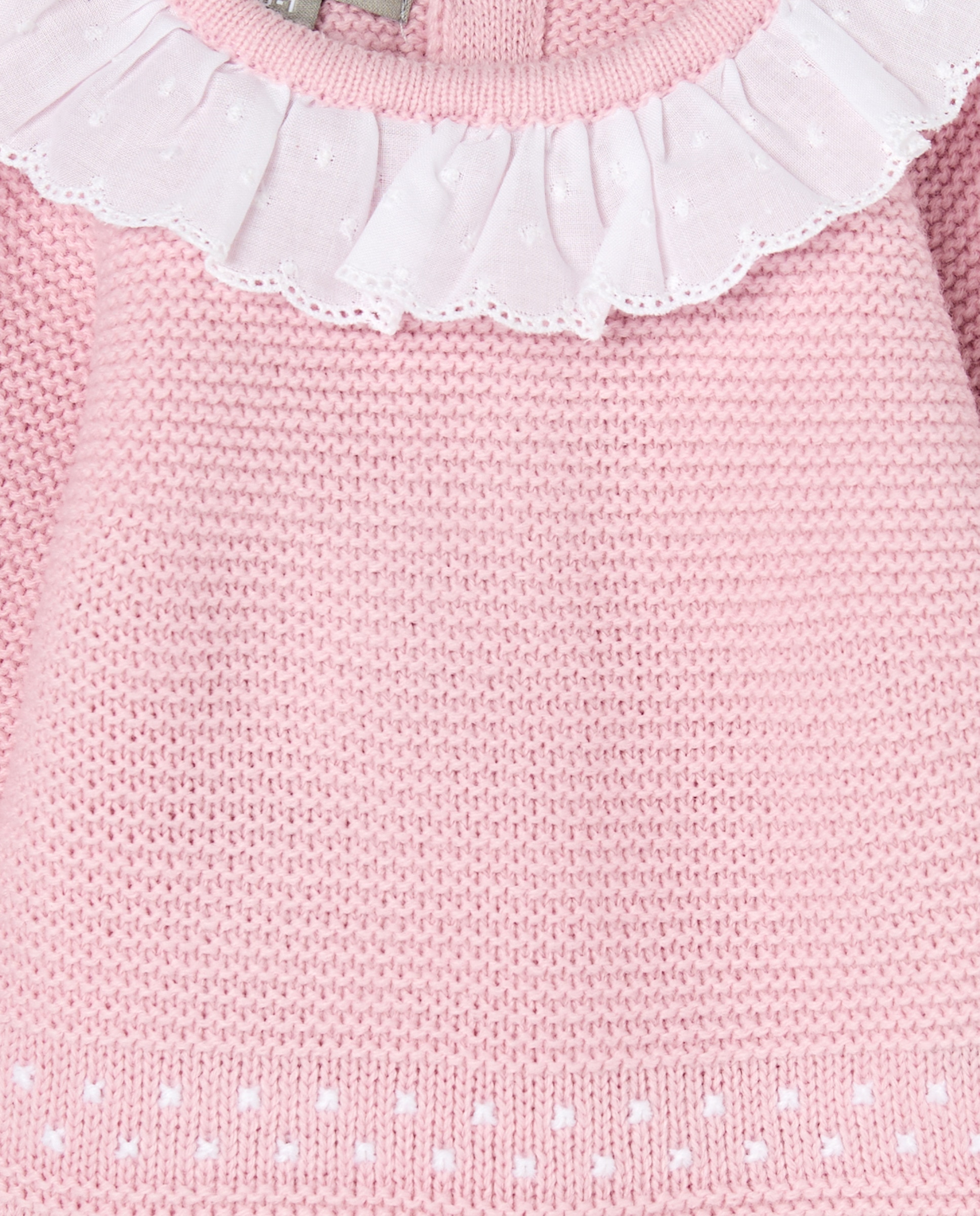Conjunto de Bebé com Gola Bebé Clássica e Manga Comprida com 2 Linhas com Relevos 200 Rosa-3