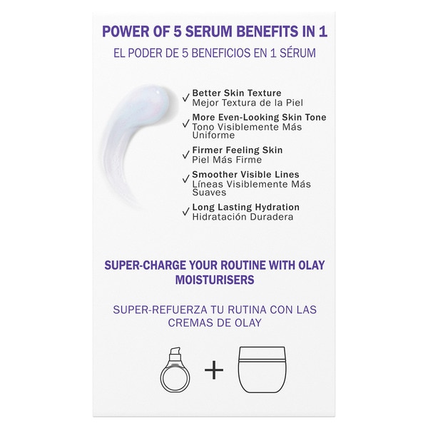 Super face serum 5 benefits in 1 improves skin texture, more uniform tone doser 14 ml firmer skin, visibly softer lines and lasting hydration