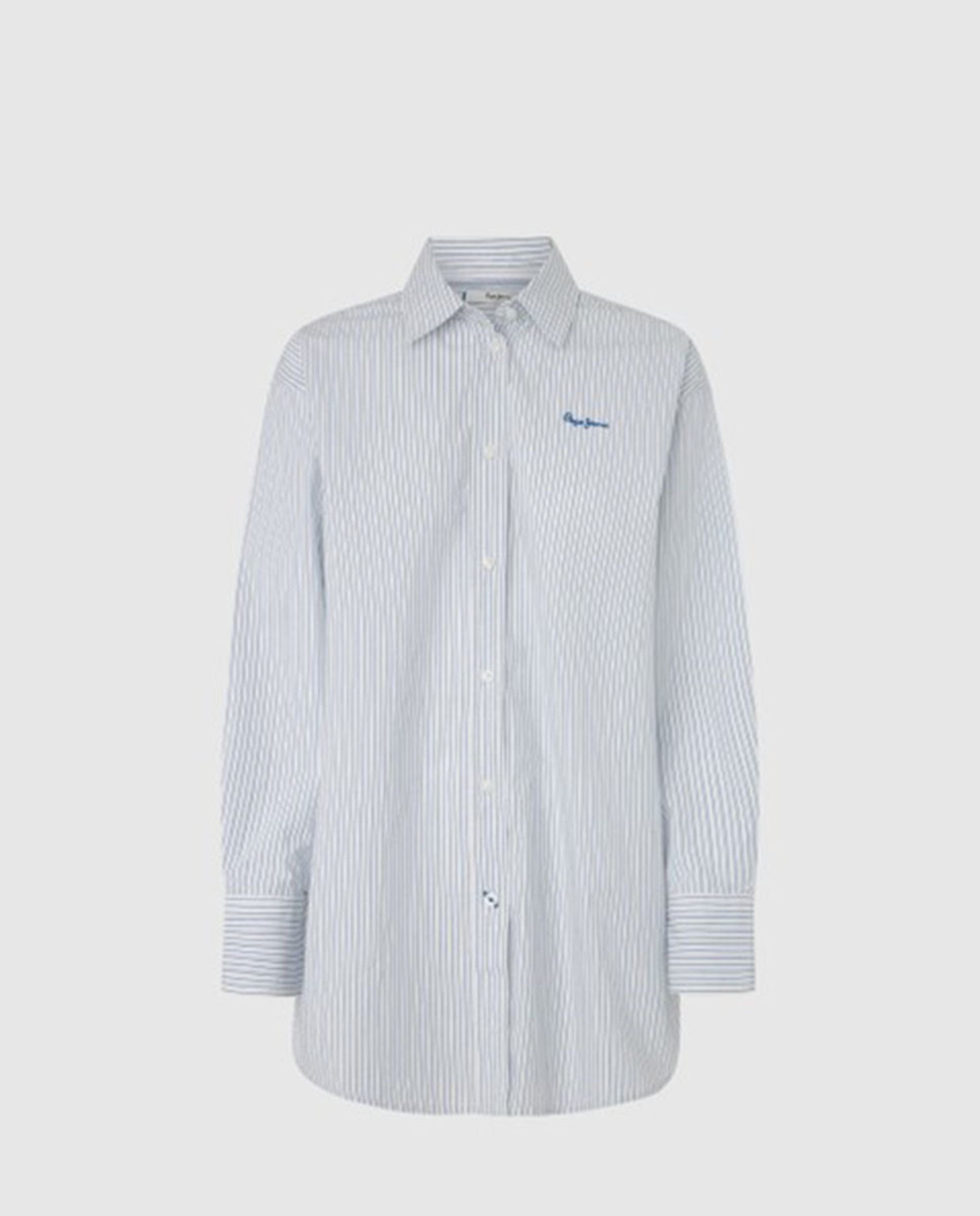 Imagen 0 de Camisa popelín de mujer con estampado de rayas