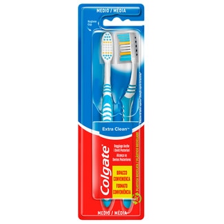 Escova de Dentes Extra Clean Pack 2 embalagem 2 unidades - Colgate