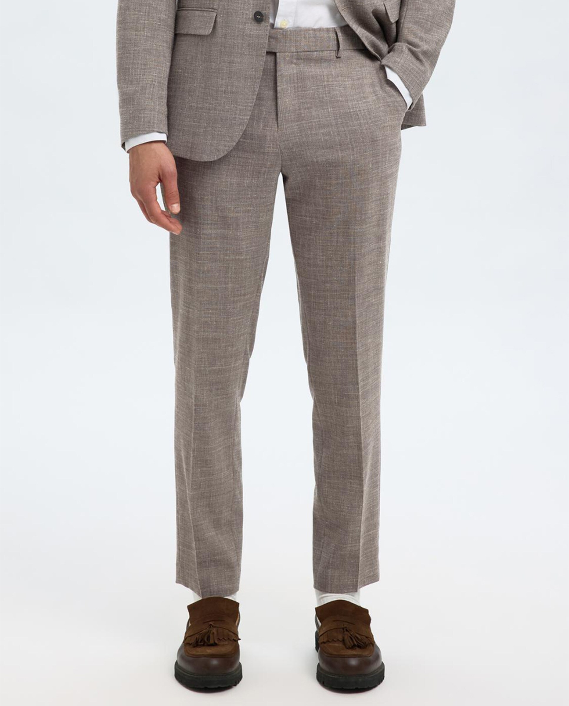 Pantalon Traje Pantalon Lino Slim Fit Pantalón De Traje De Hombre