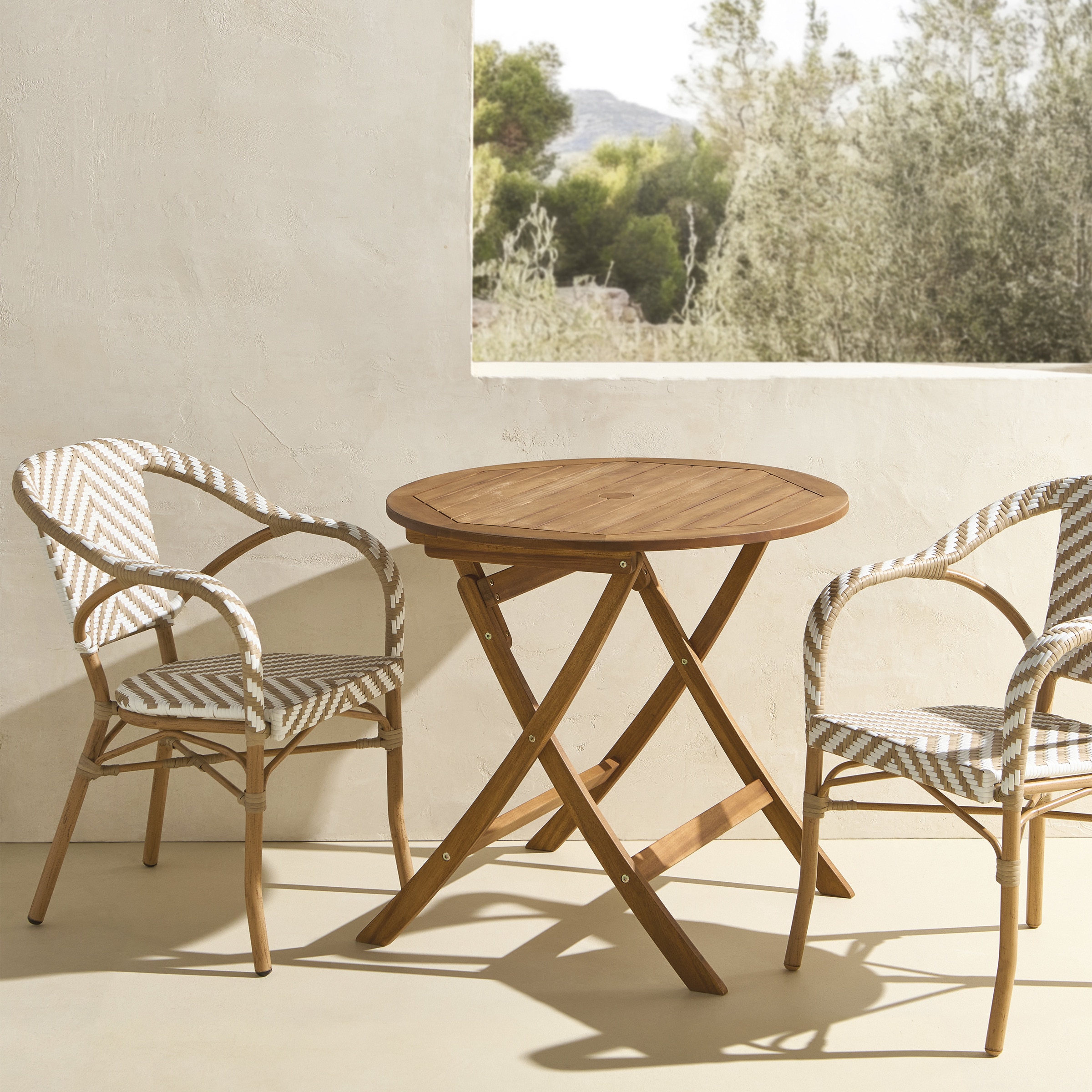 Cadeira de Jardim Tipo Bistrot California Branco / Natural-6