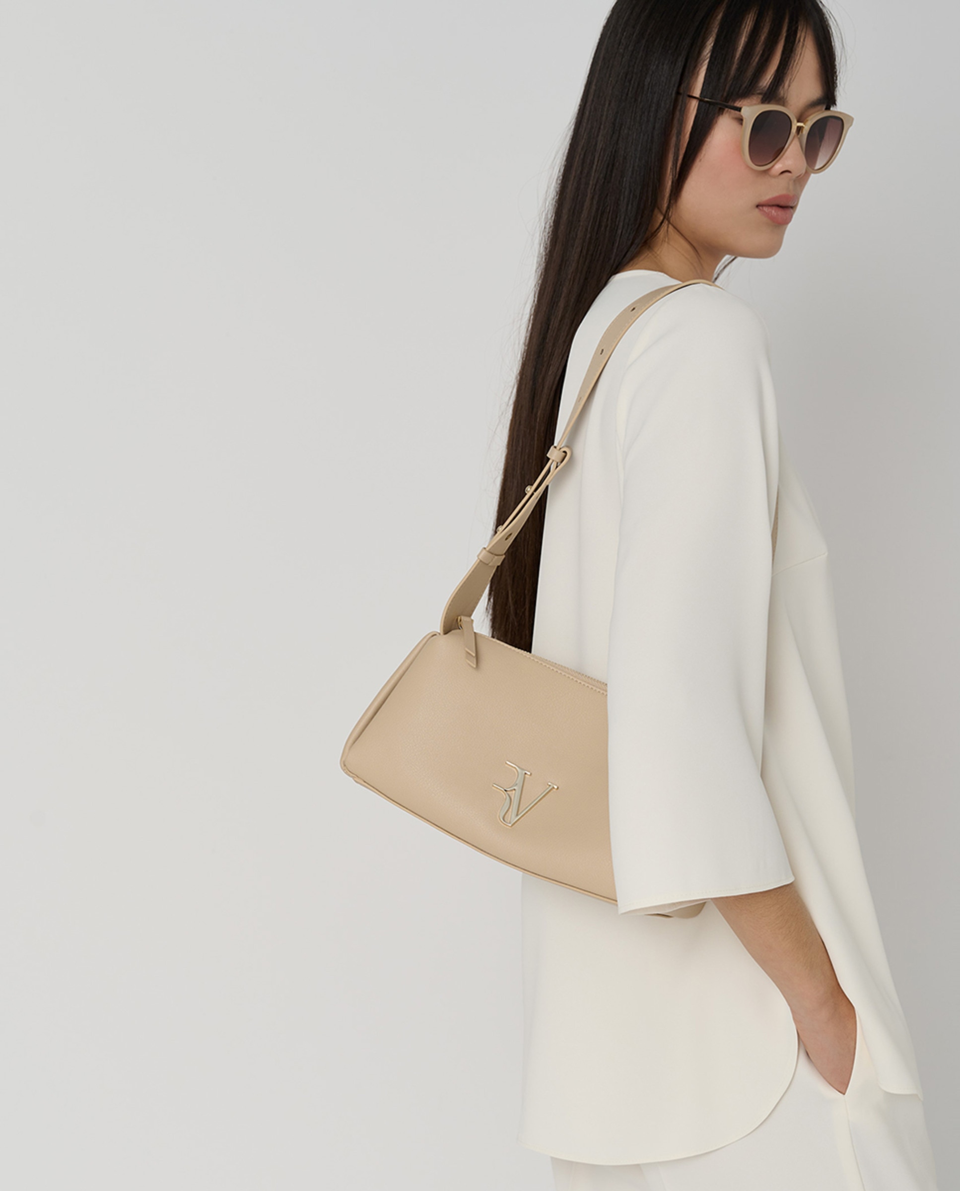 Mala Margot Shoulder em Pele Camel-7