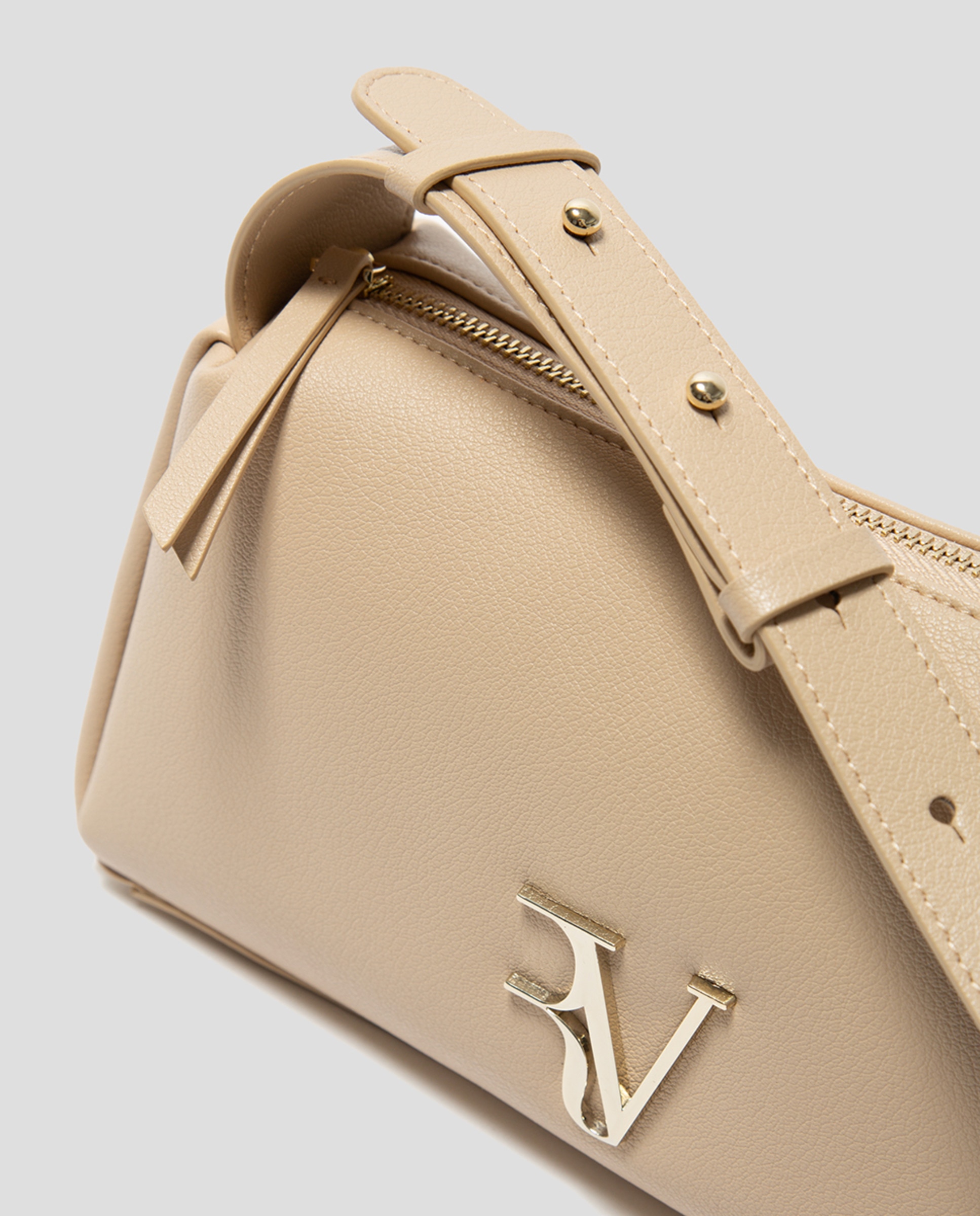 Mala Margot Shoulder em Pele Camel-4