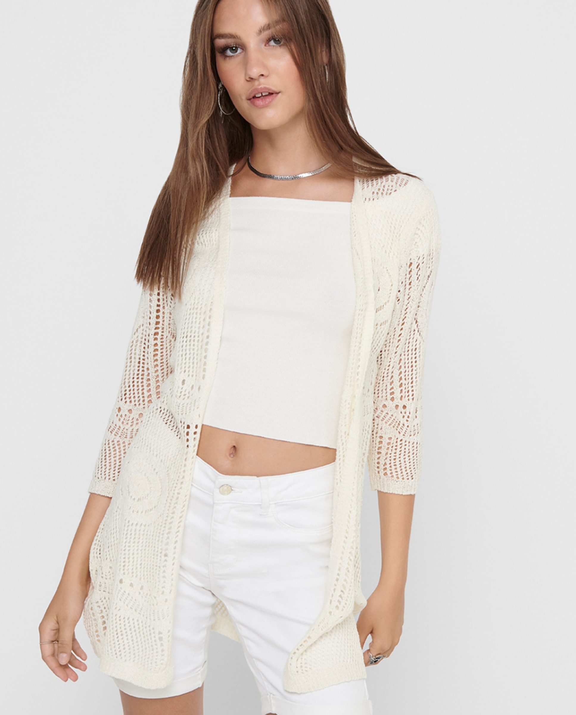 Kimono de Manga 3/4 Creme-2