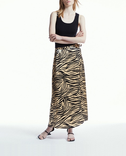 Imagen 0 de Falda midi cebra