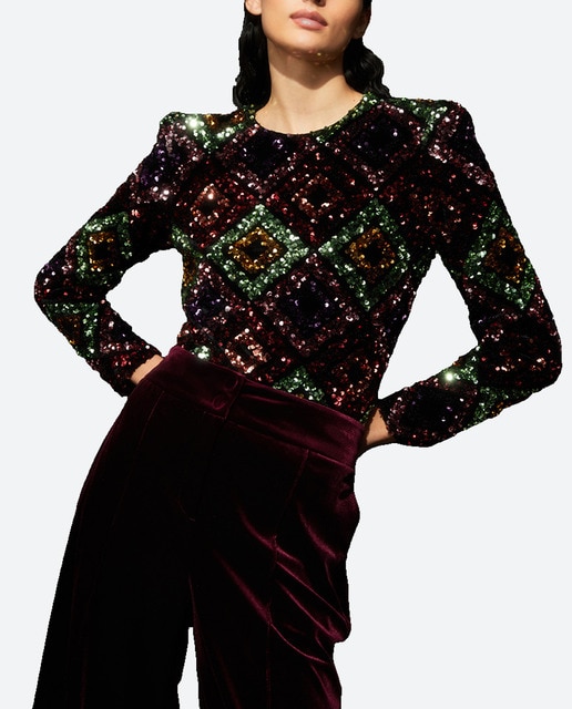 Imagen 0 de Camiseta rombos lentejuela