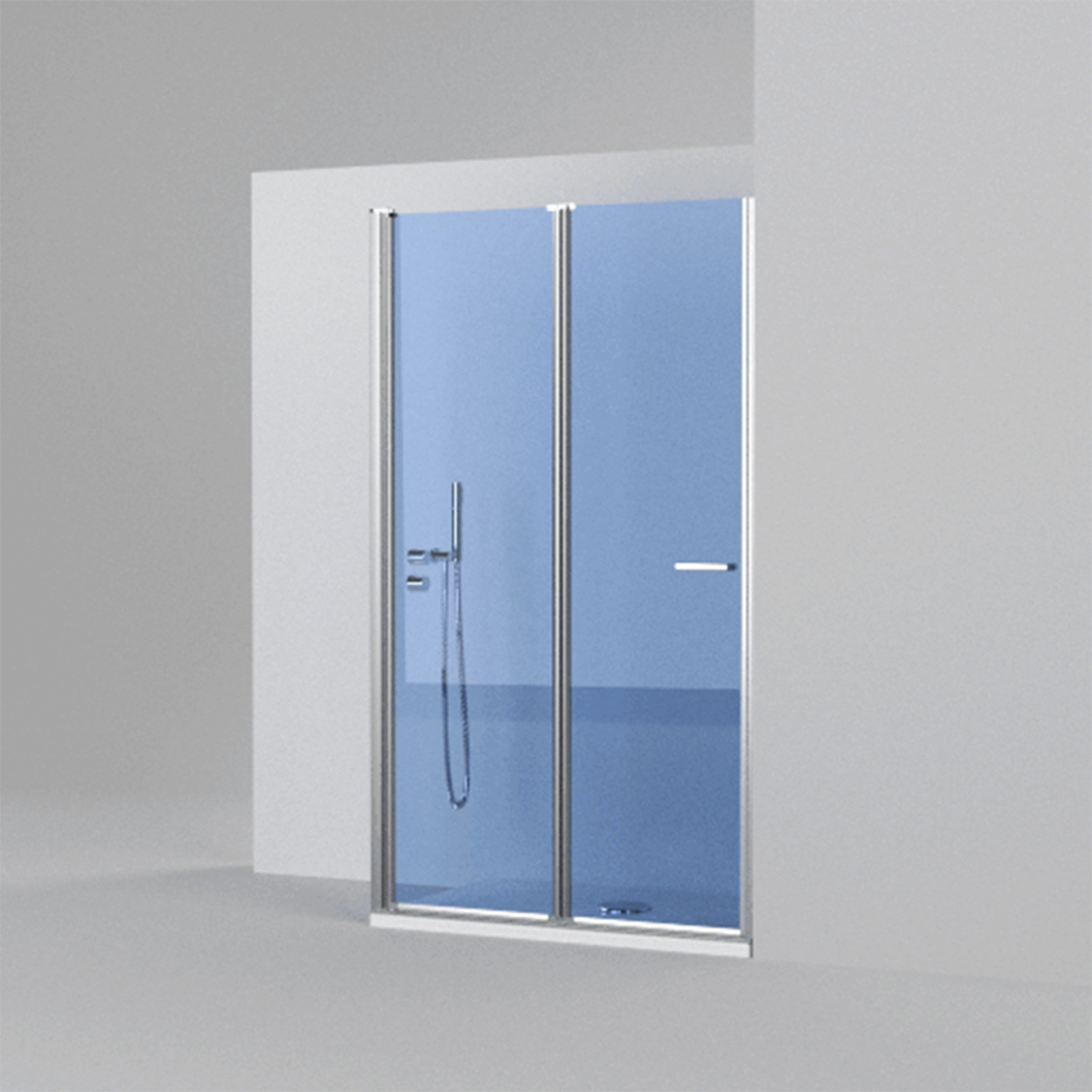 Mampara de ducha plegable izquierda Plus Evolution Giro Duscholux Plata brillo-3