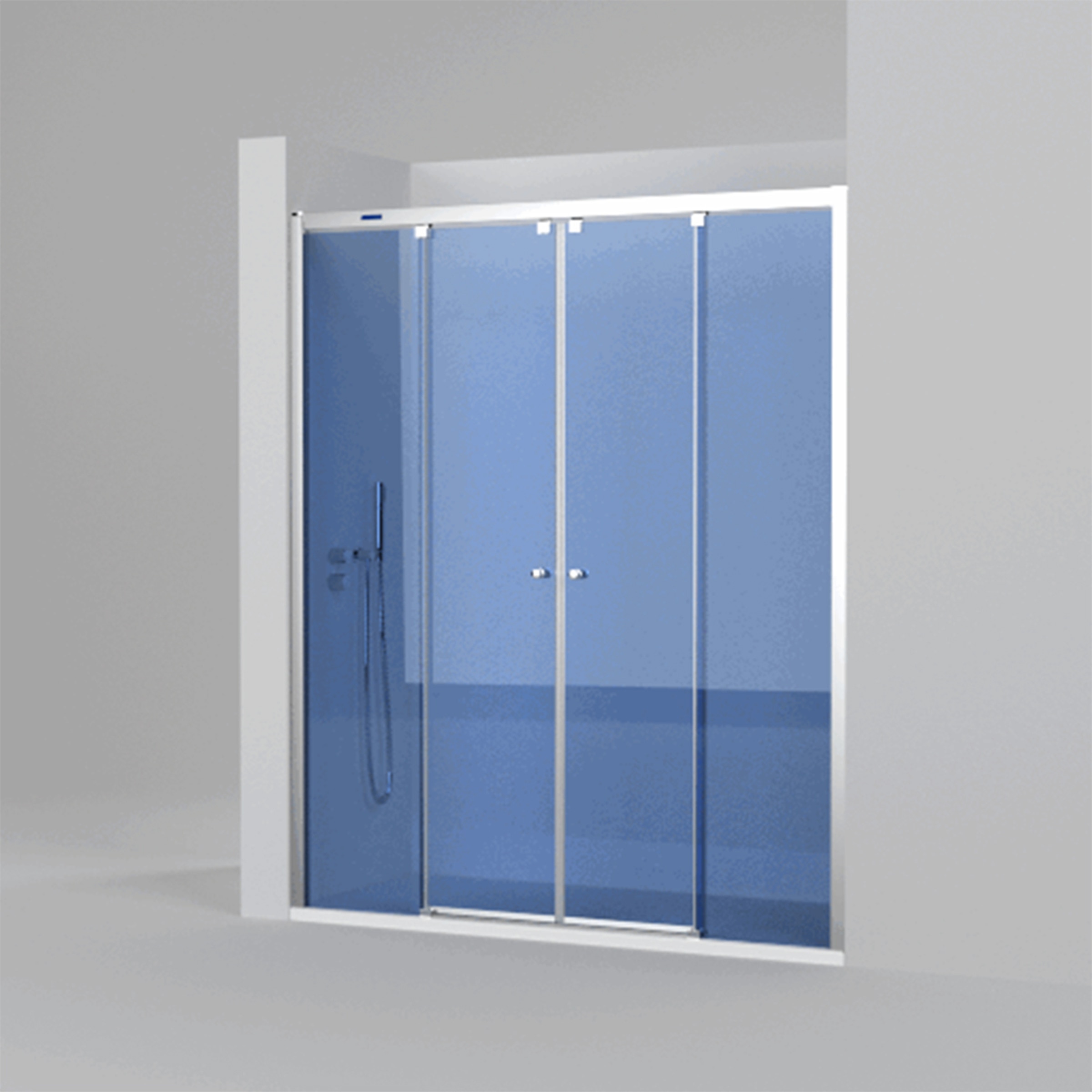 Mampara Ducha frontal D1 Mode 2F+2P Duscholux Negro mate-5