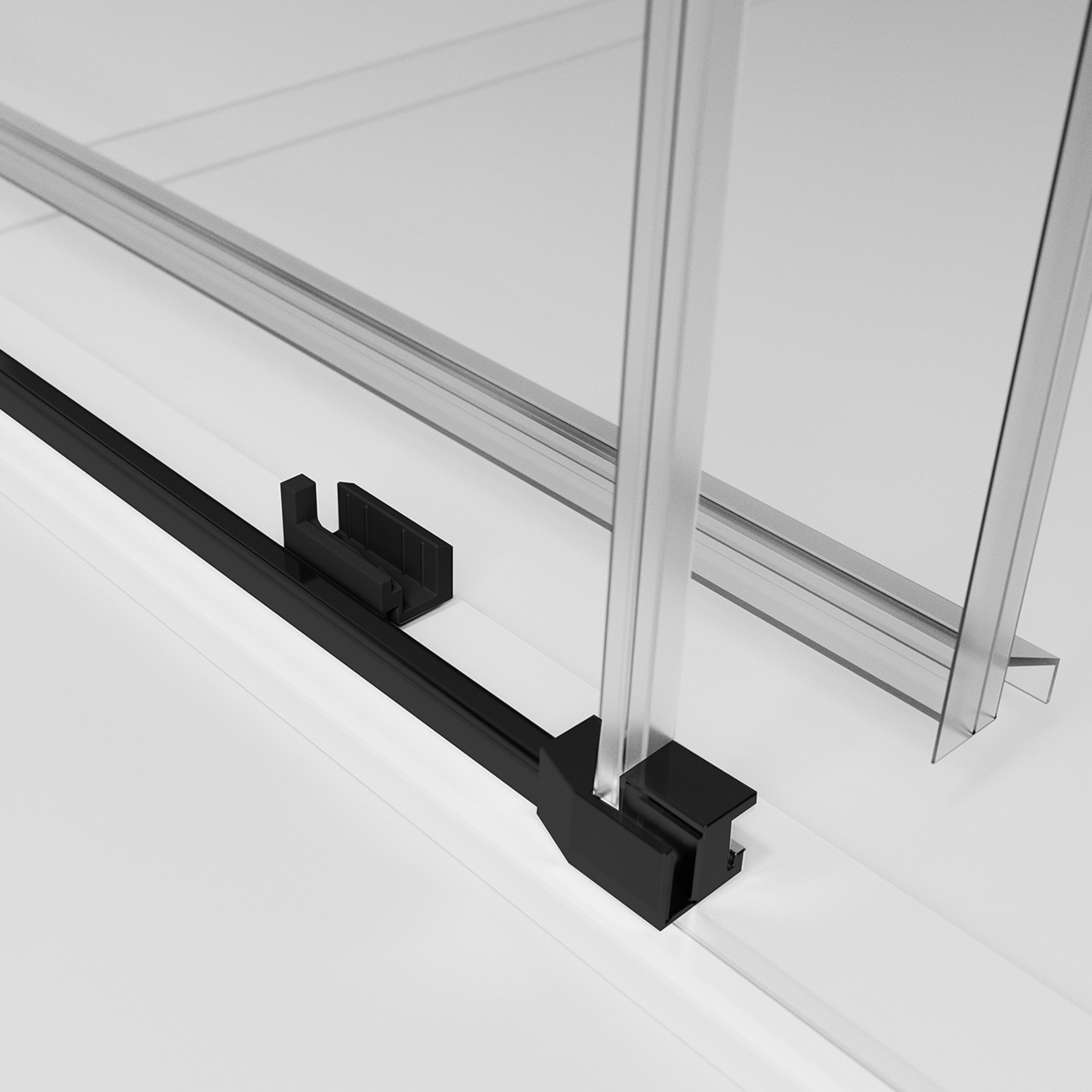 Mampara Ducha frontal D1 Mode 2F+2P Duscholux Negro mate-4