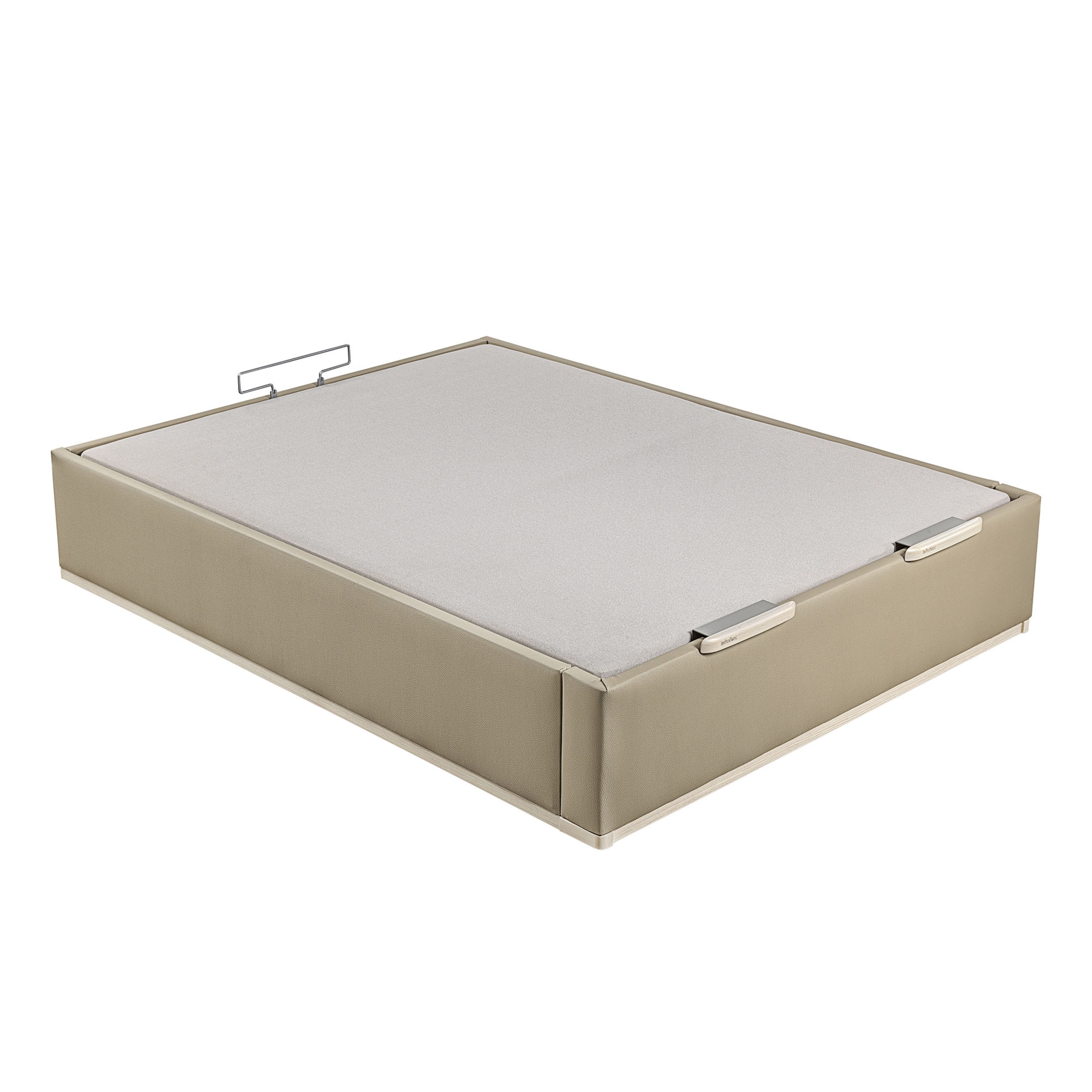 Canapé abatible en polipiel Box Dekor MDF Lattoflex Visón claro-3