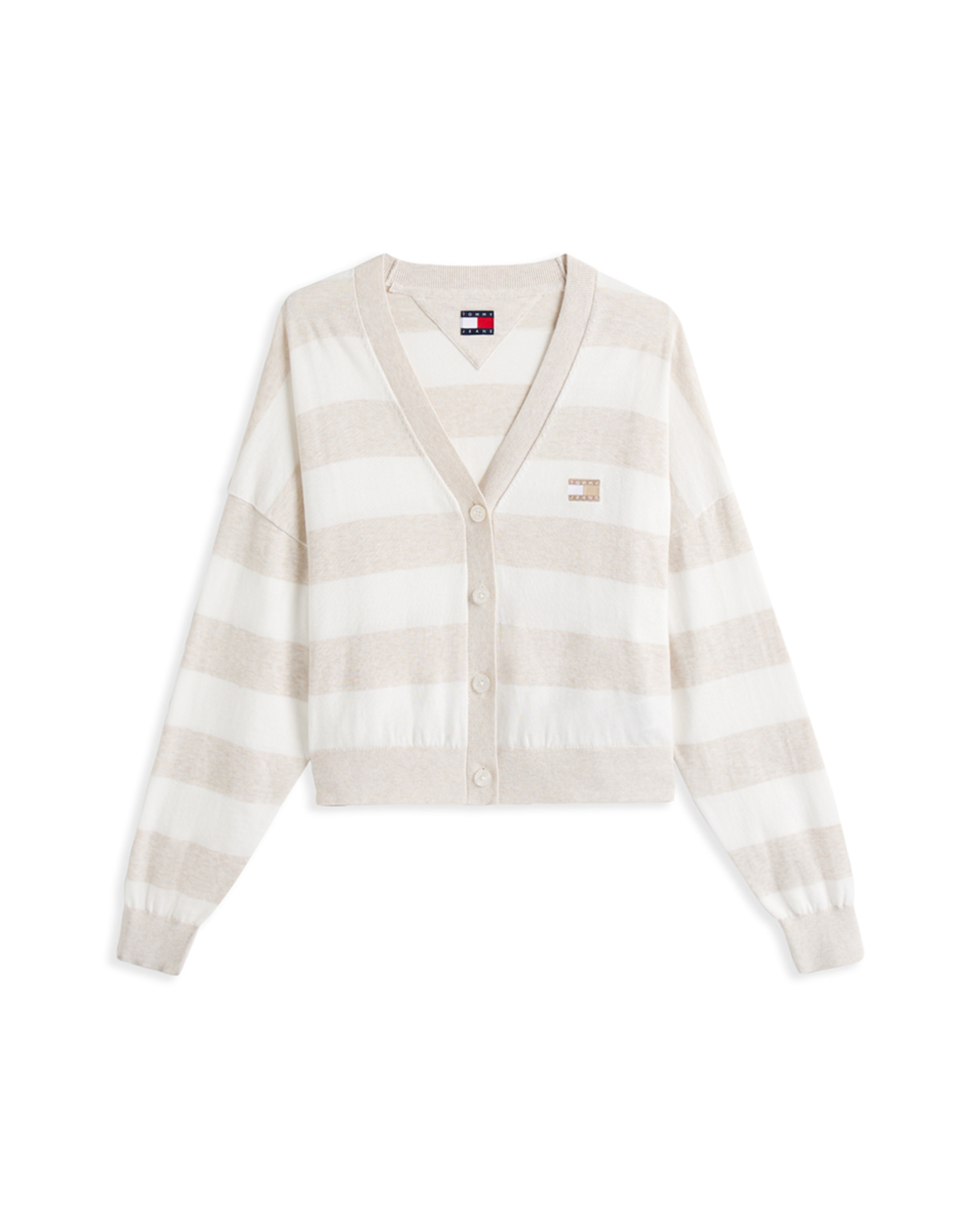 Cardigan às Riscas com Fecho de Botões Castanho-4