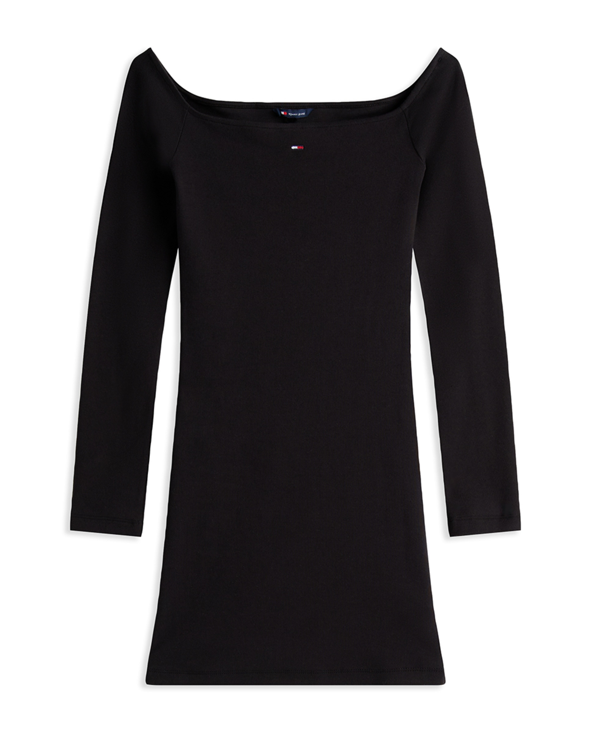 Vestido Mini com Decote à Barco Preto-4