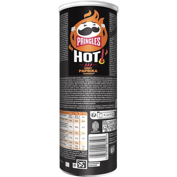 Hot Fiery Paprika Flavour potato fried snack tin 160 g