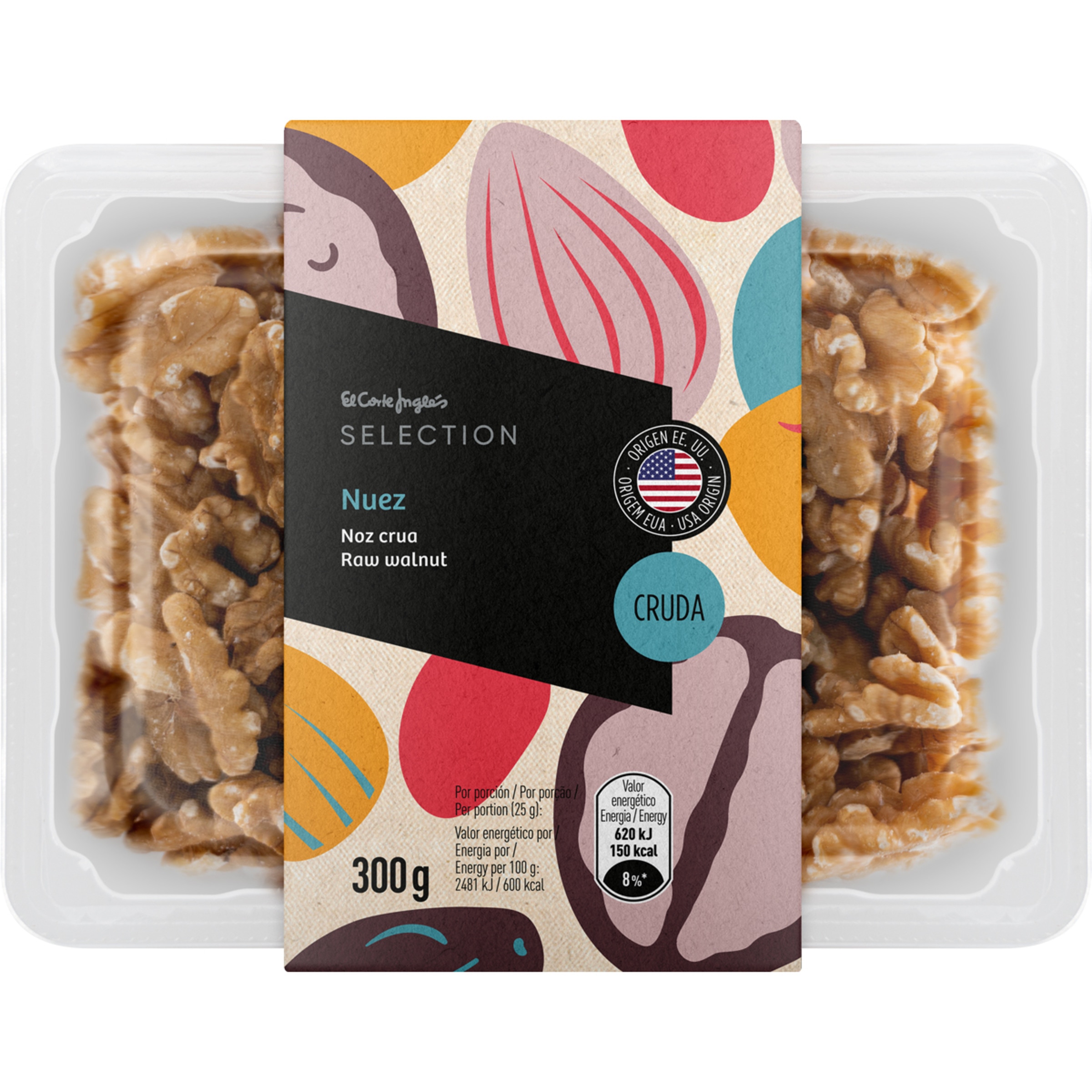 nueces crudas peladas origen USA tarrina 300 g