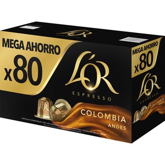 café Colombia Andes estuche 80 cápsulas compatibles con máquinas Nespresso - L'or