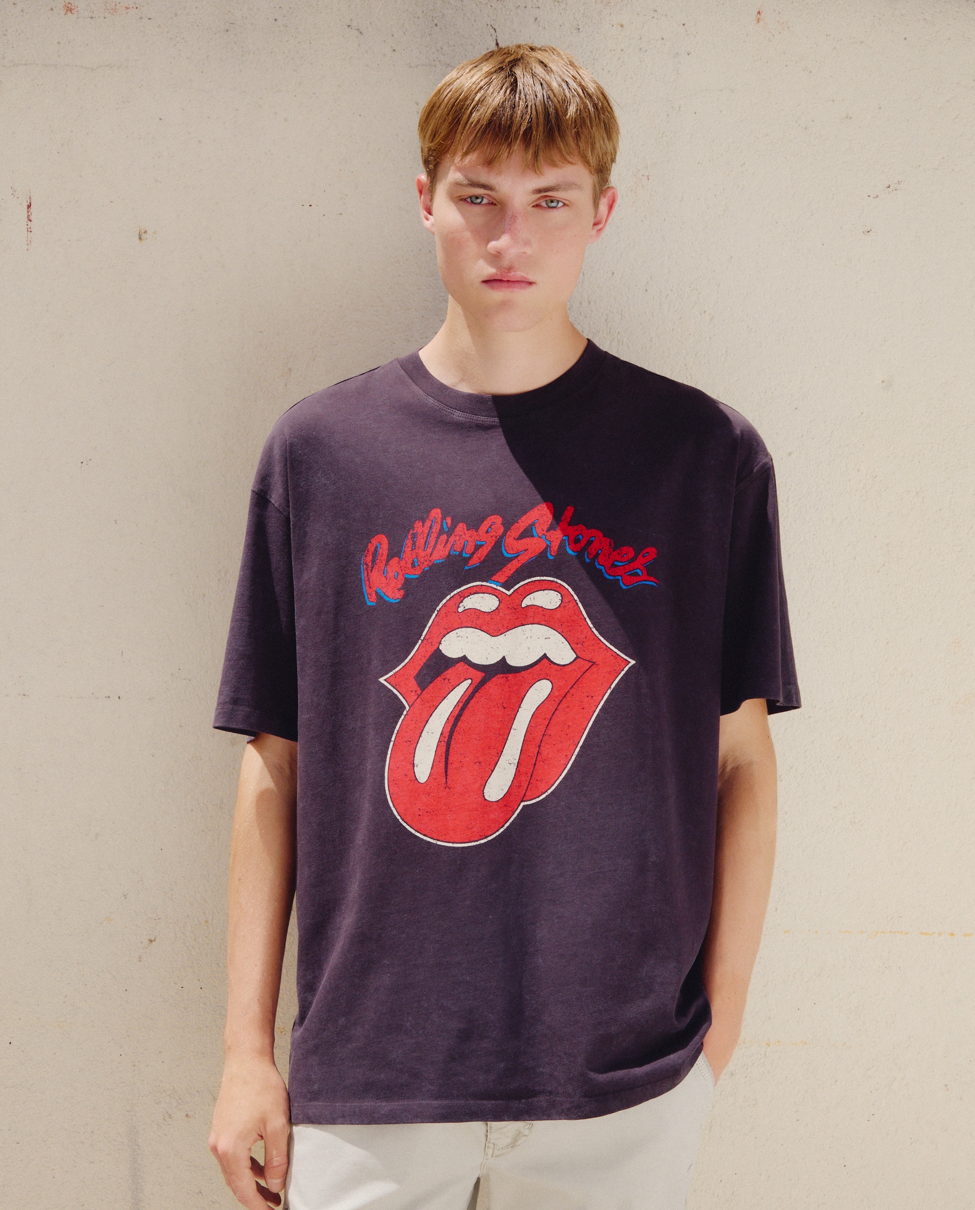 T-shirt de Manga Curta Música Rolling Stones Preto-2