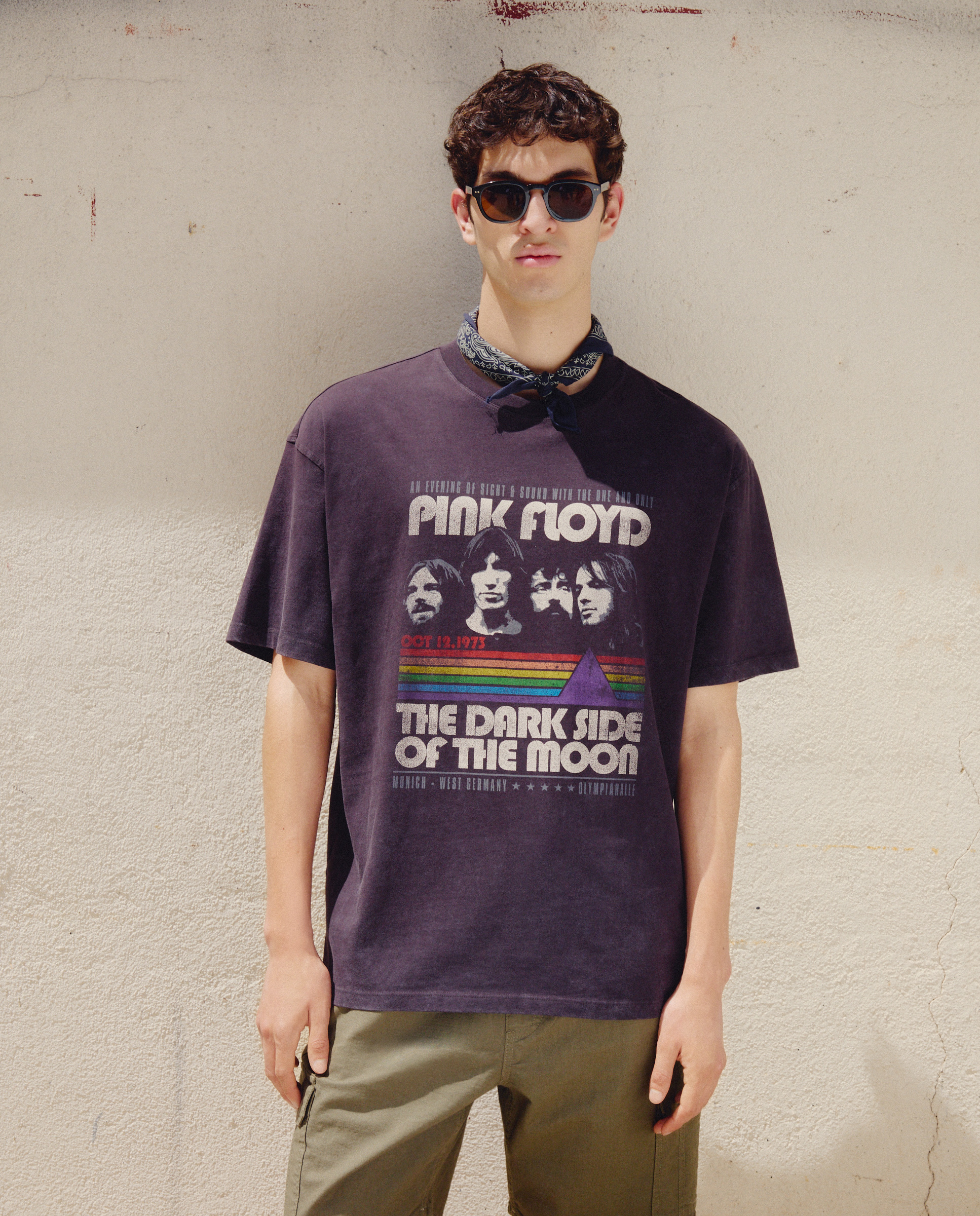 T-shirt de Manga Curta Música Pink Floyd Preto-2