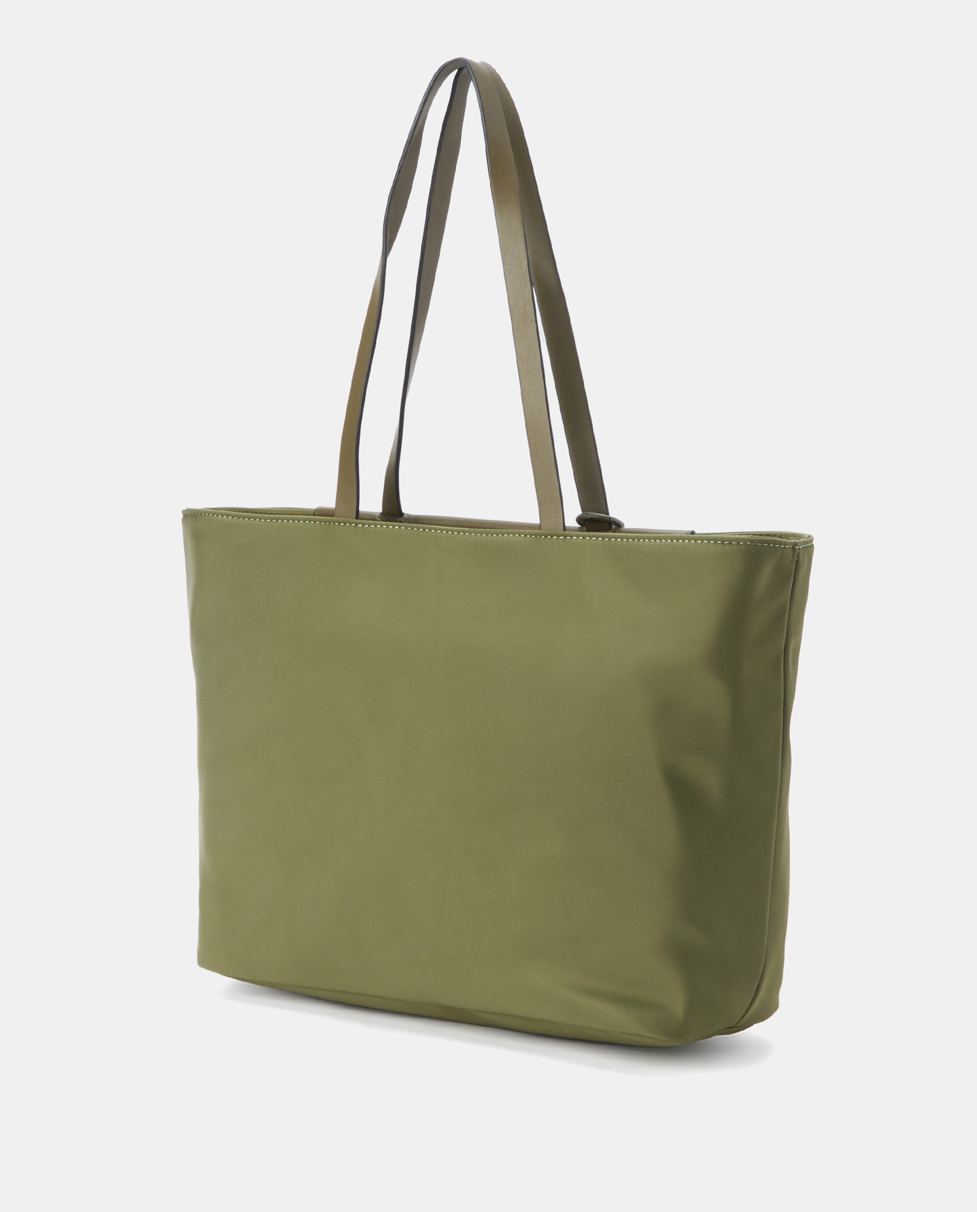 Mala Shopper com Bolso à Frente e Estampado Reversível 520 Caqui-2