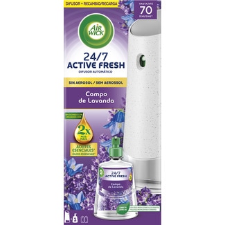 ambientador difusor automático Active Fresh Campo de Lavanda 24/7 sin aerosol aparato + recambio - Air Wick